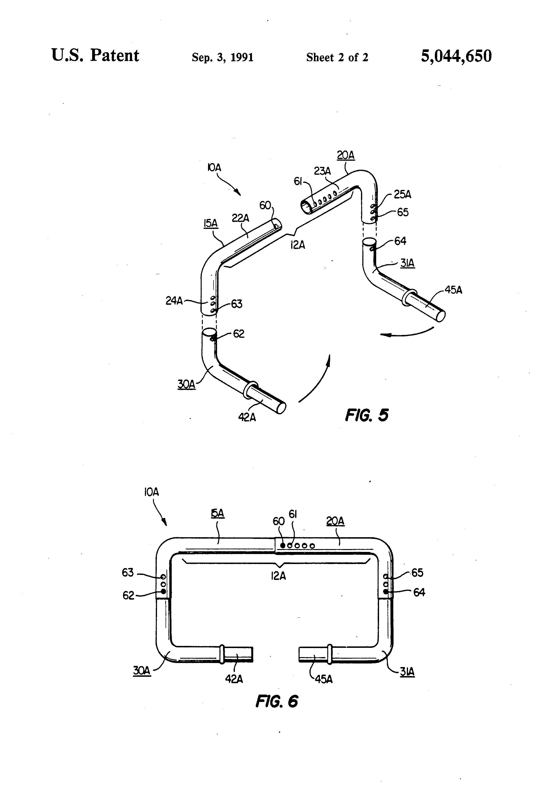 Patent US5044650 Wheelchair handle Google Patents