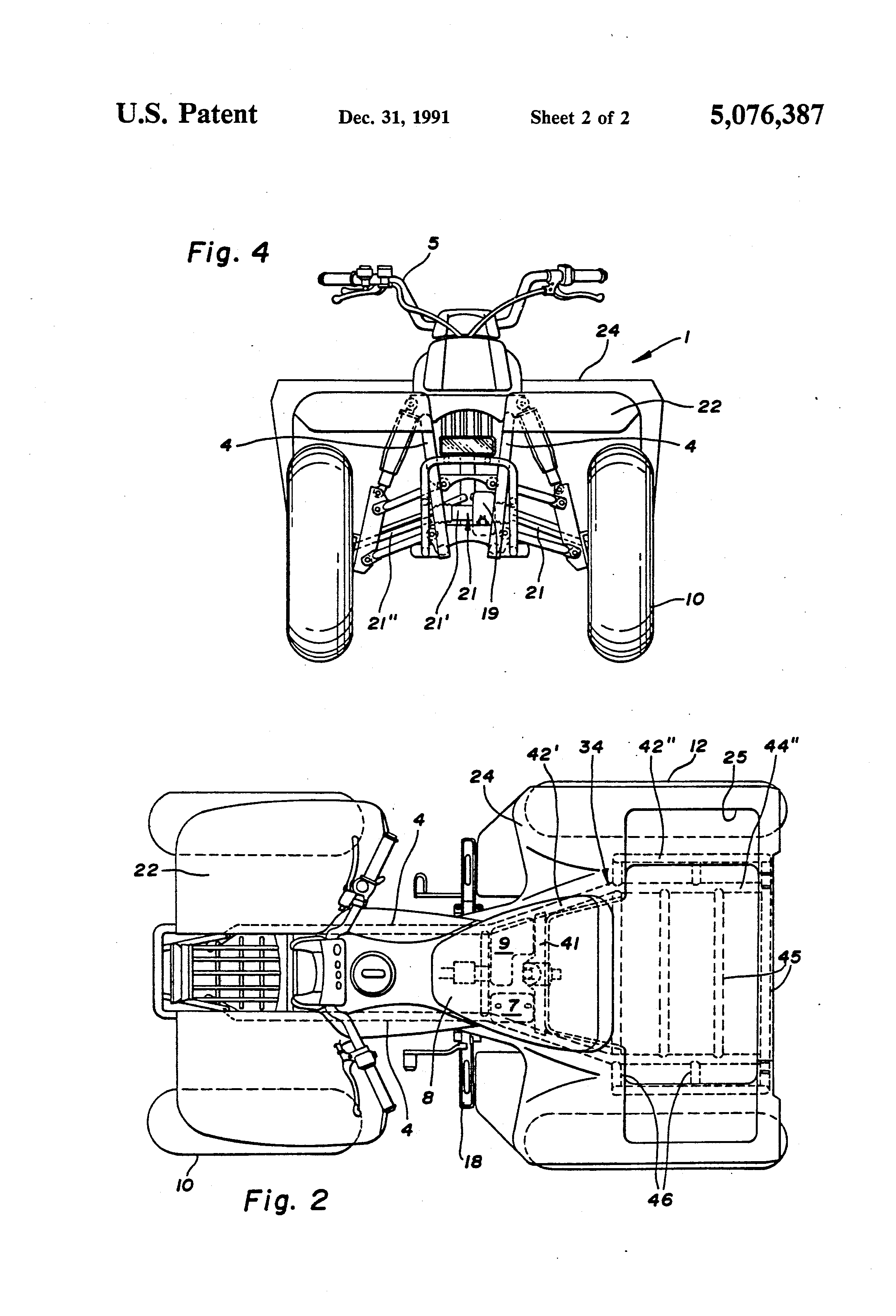 Patent US5076387 - Saddle type vehicle having a storage receptacle