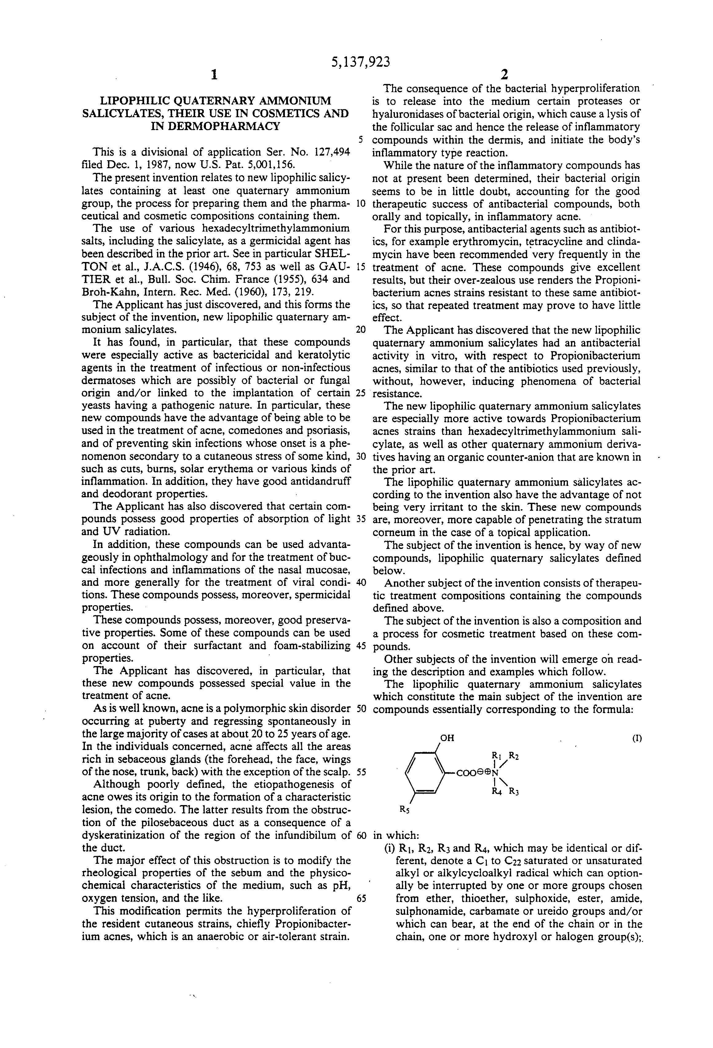 lipophilic quaternary ammonium salicylates, their use in