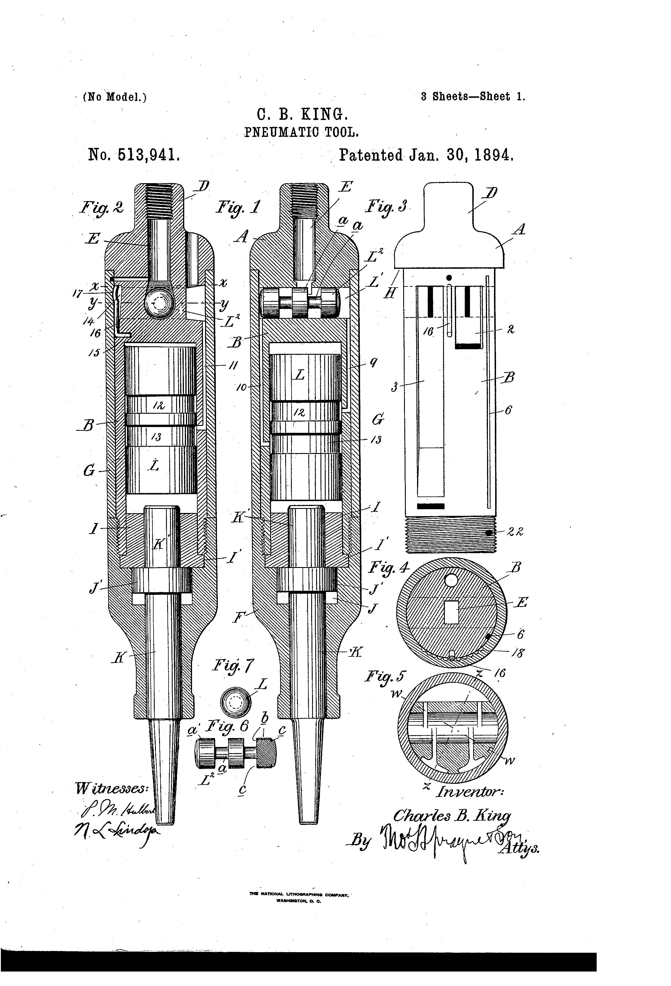 Patent US513941 Pneumatic tool Google Patents