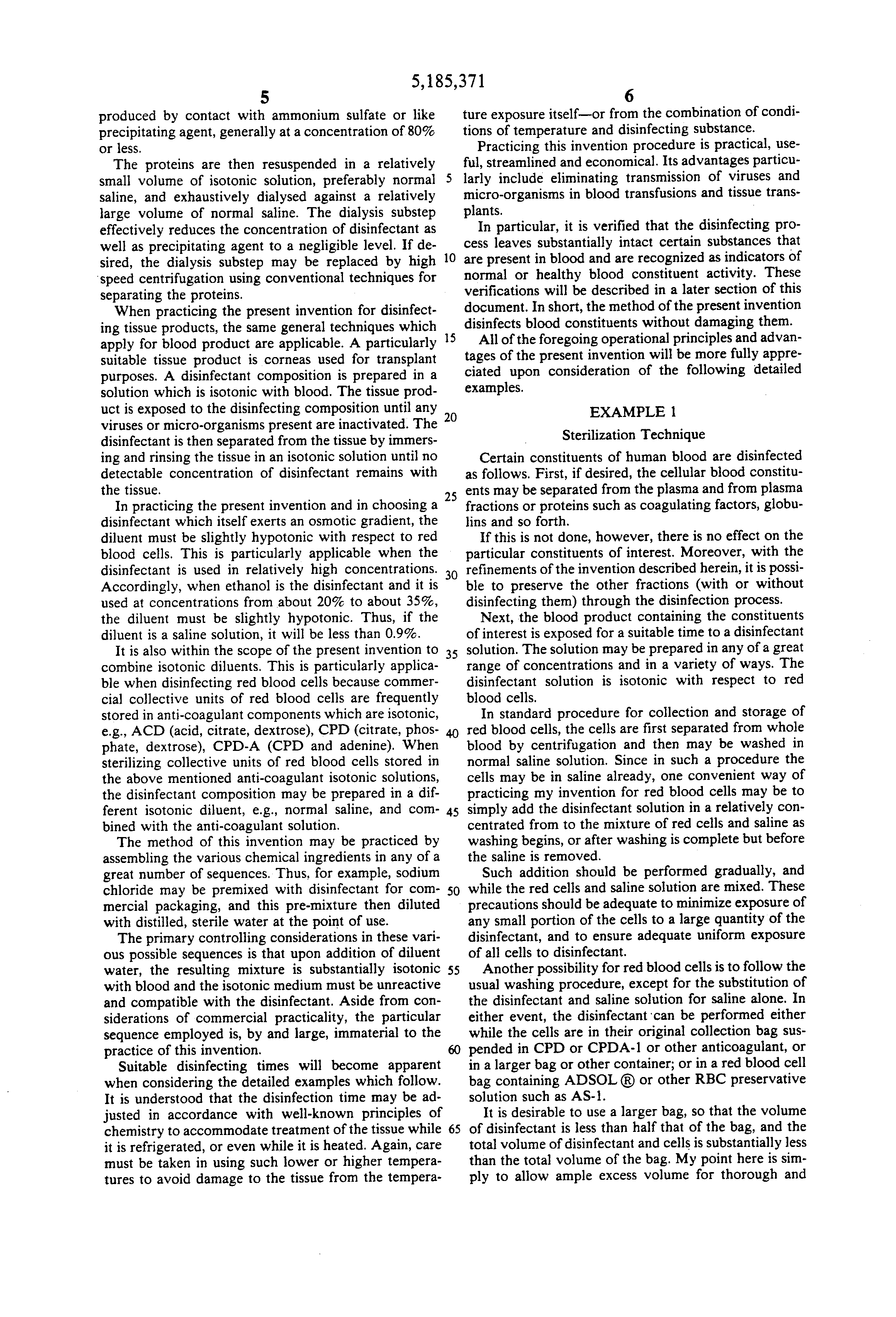 method for disinfecting red blood cells