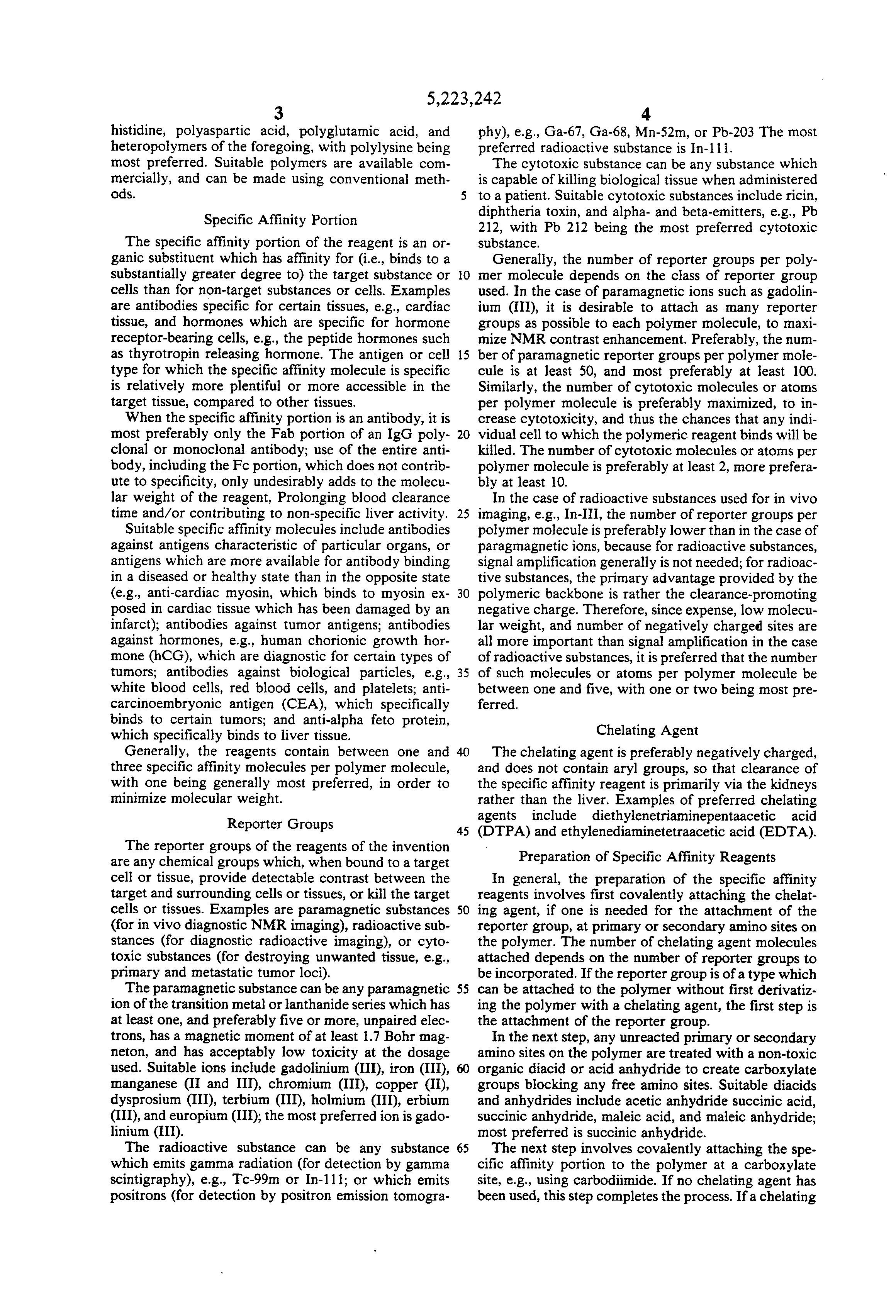 negatively charged specific affinity reagents