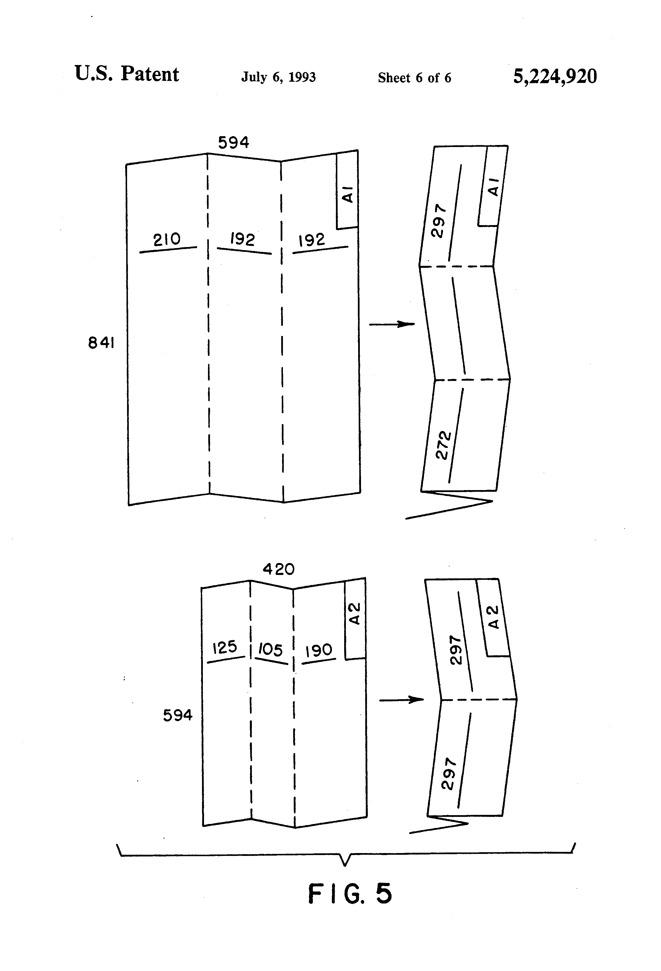 Patent US5224920 - Device for folding and collecting sheets of ...