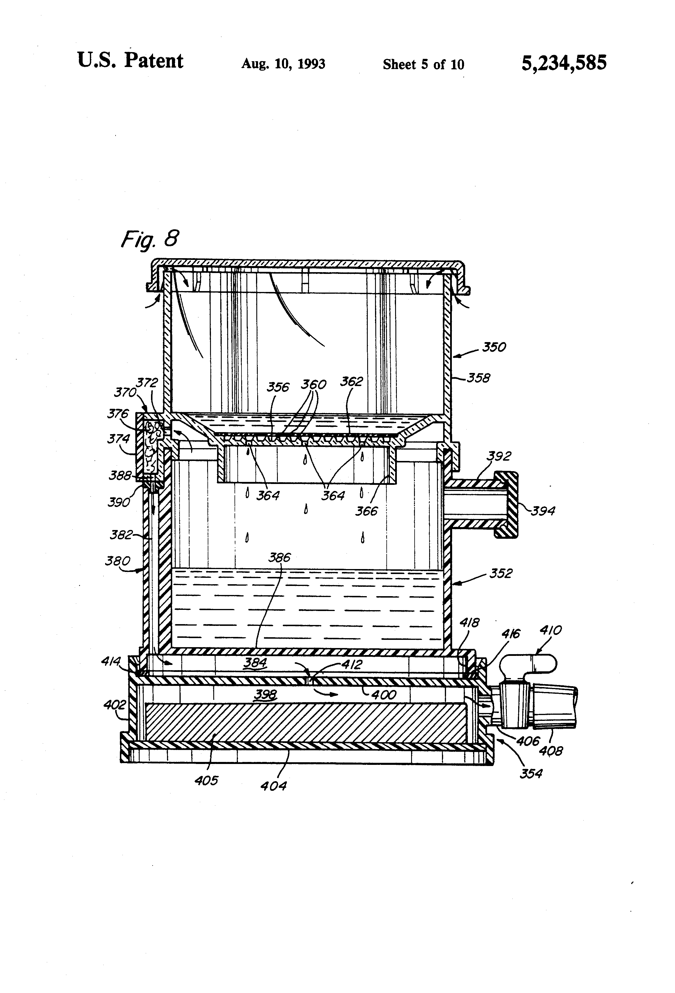 Patent US5234585 Vacuum filtration device Google Patents