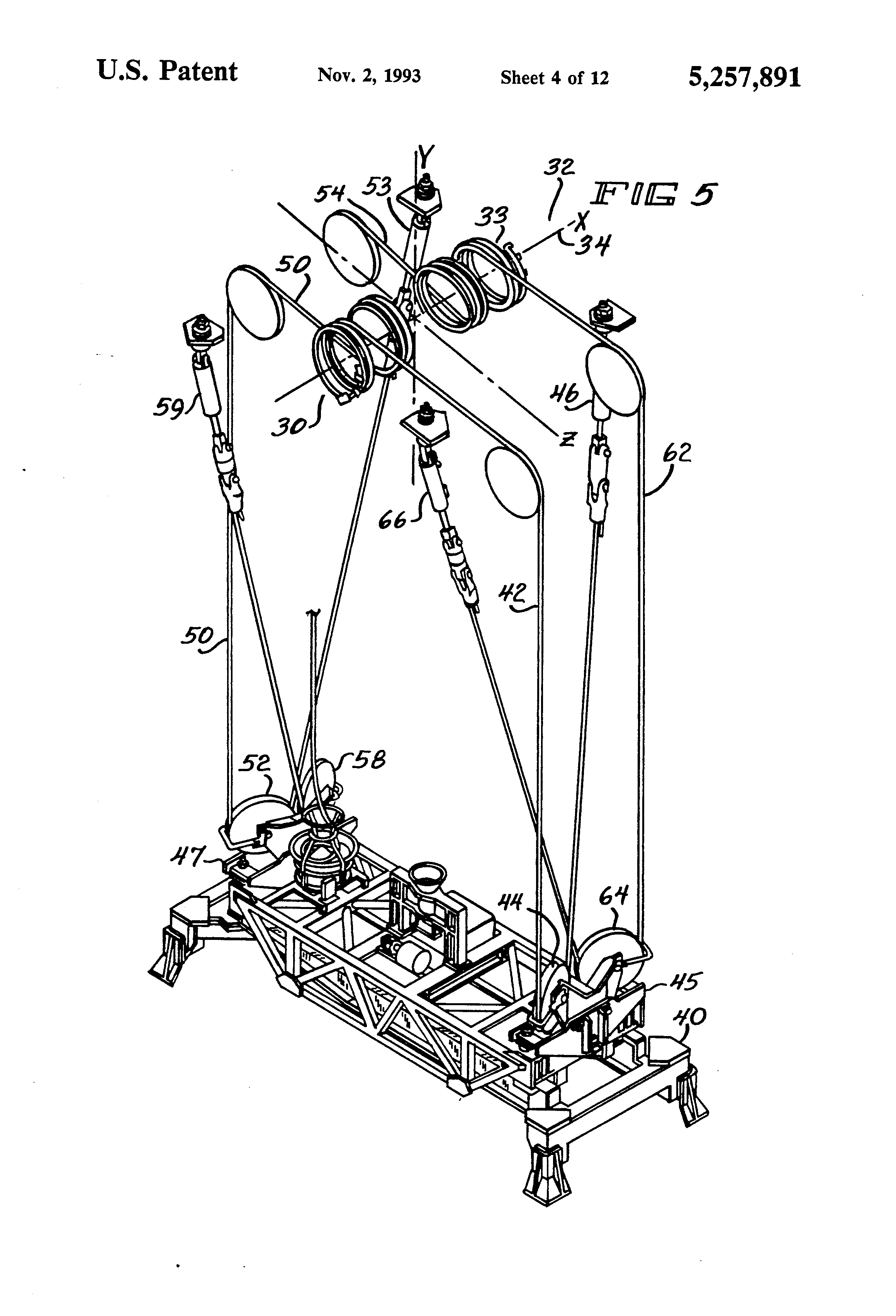 Patent US5257891 Biplanar cable cross reeving system Google Patents