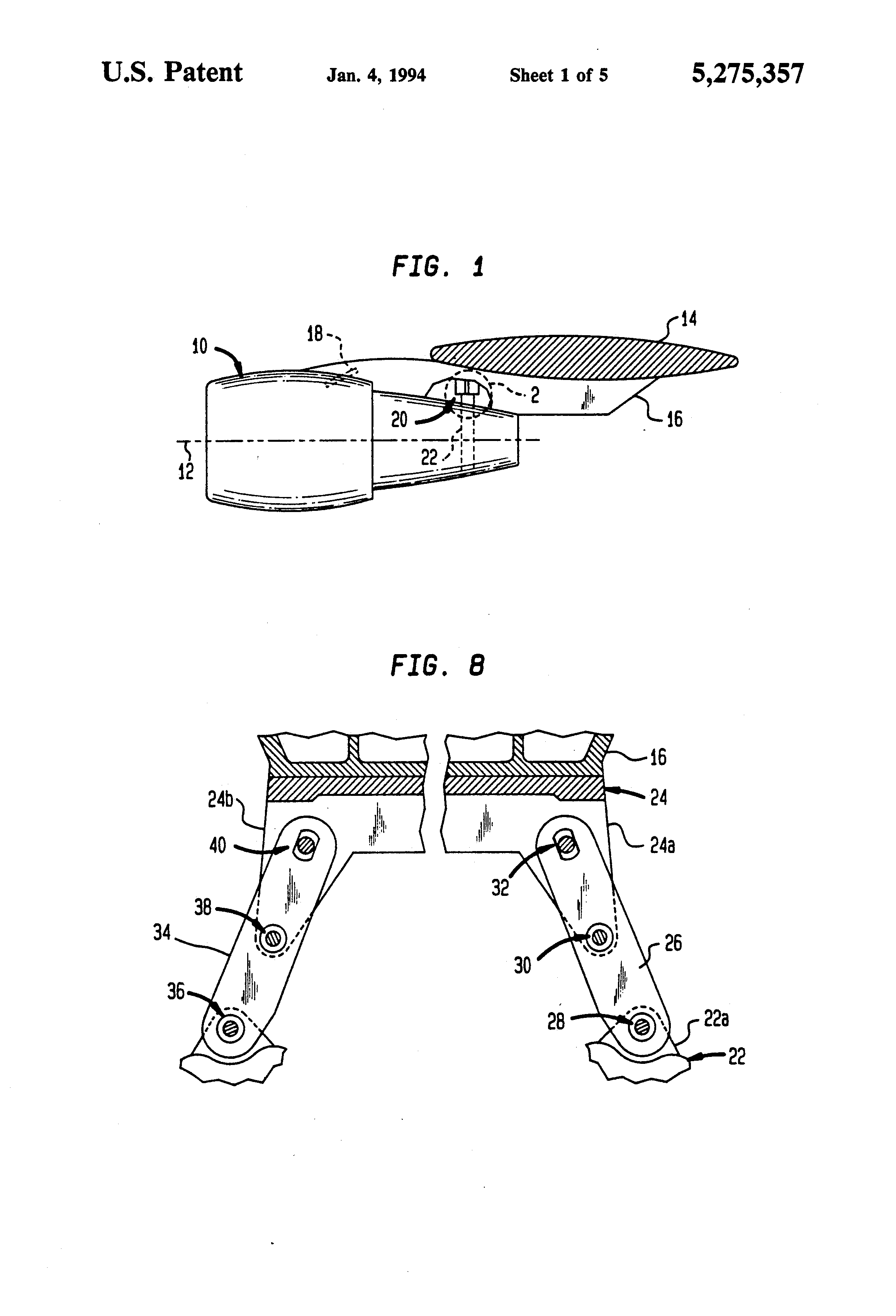 Patent US5275357 Aircraft engine mount Google Patents