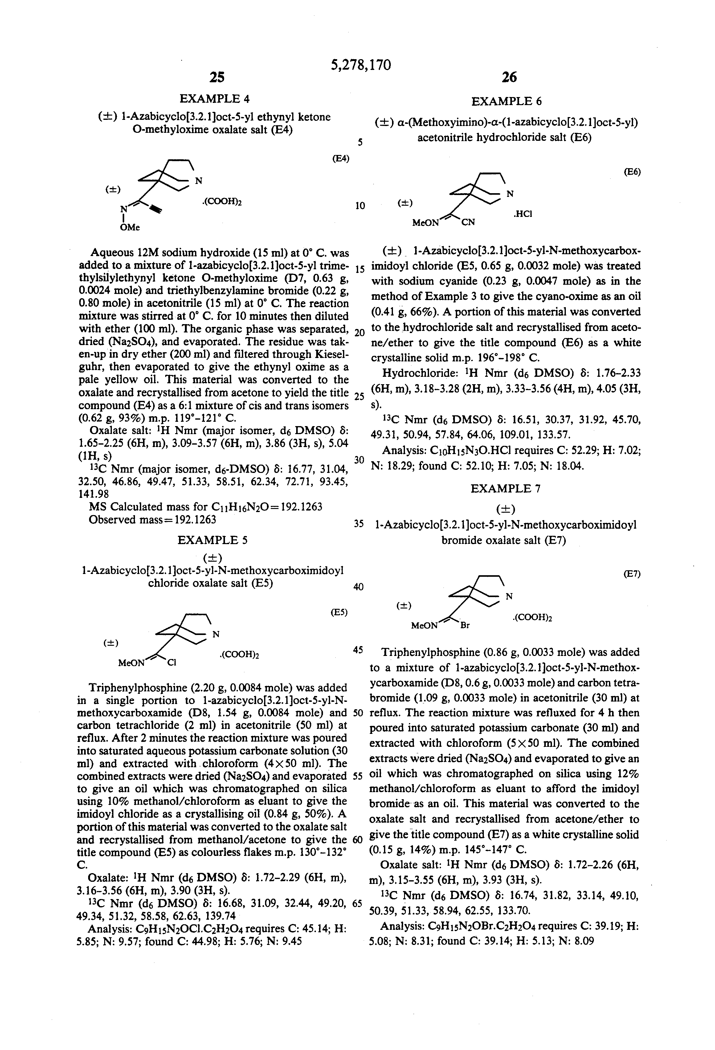azabicylo oxime compounds
