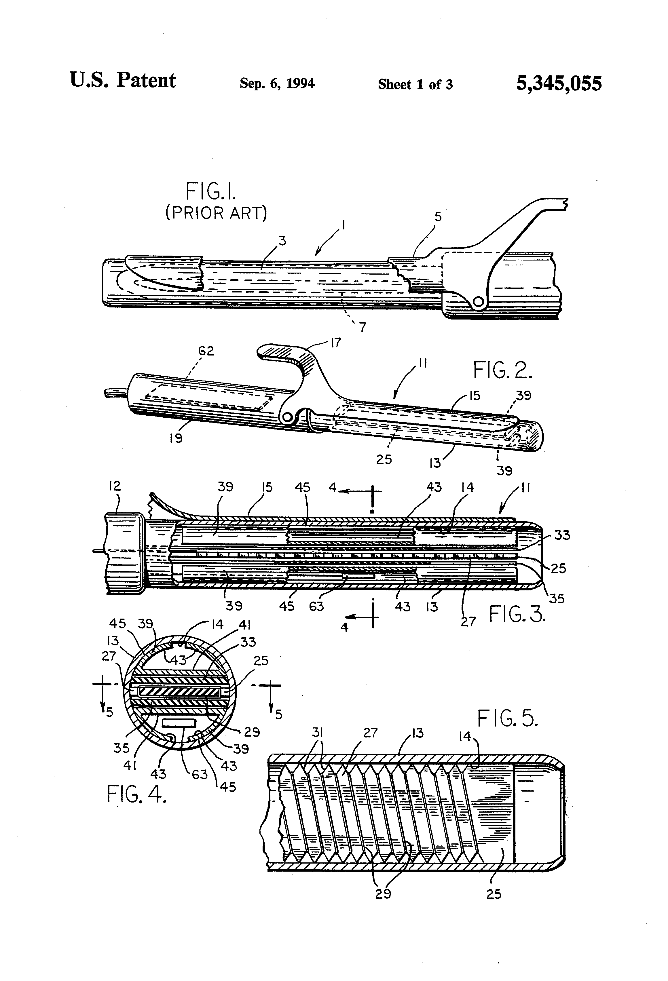 Patent US5345055 Fast heating curling iron and control circuit