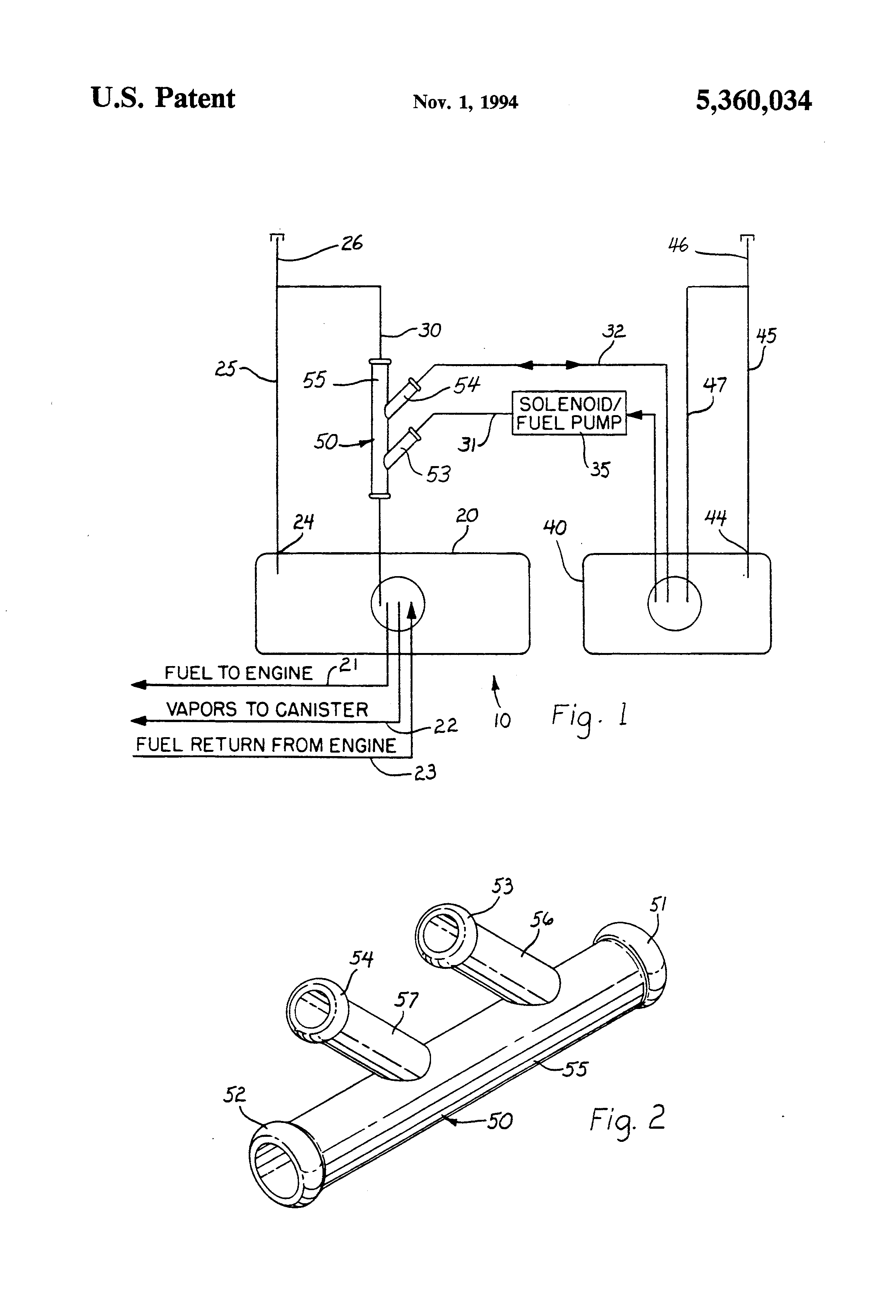 Patent US5360034 Dual fuel tank system Google Patents