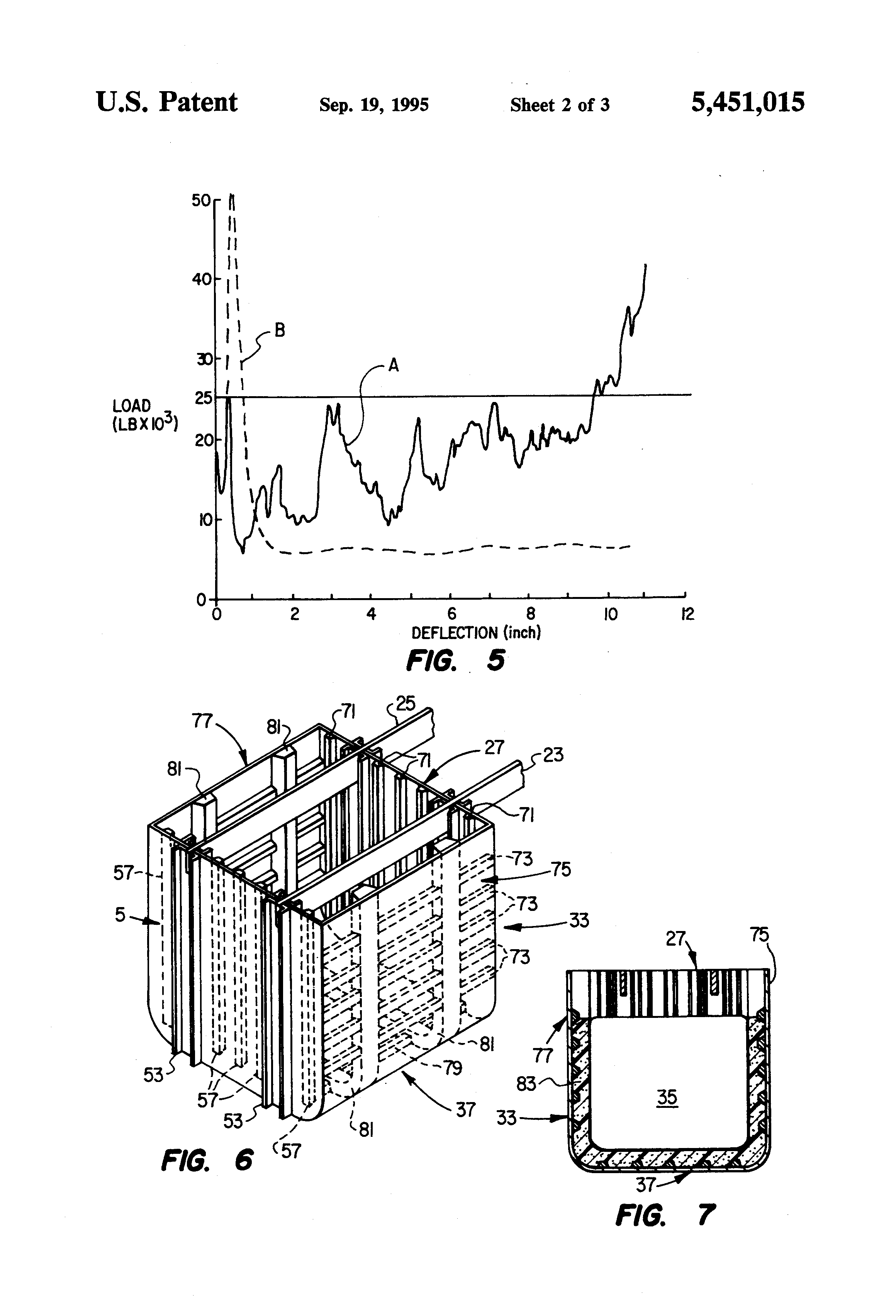 Patent US5451015 Crashworthy composite aircraft structure with