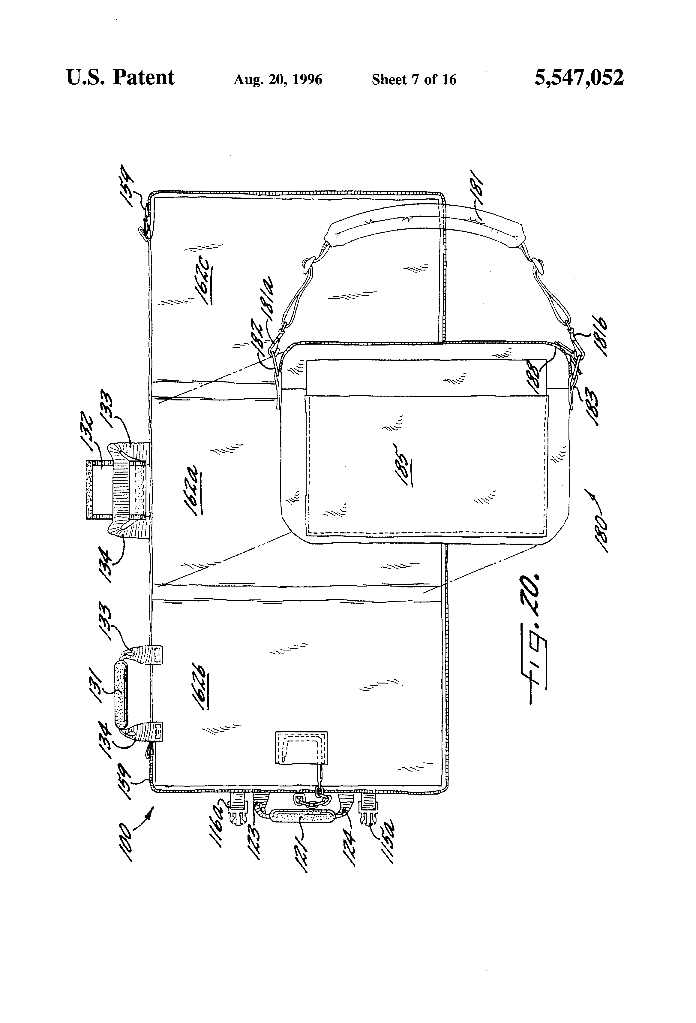 Patent US5547052 Modular wheeled luggage system, wheeled luggage