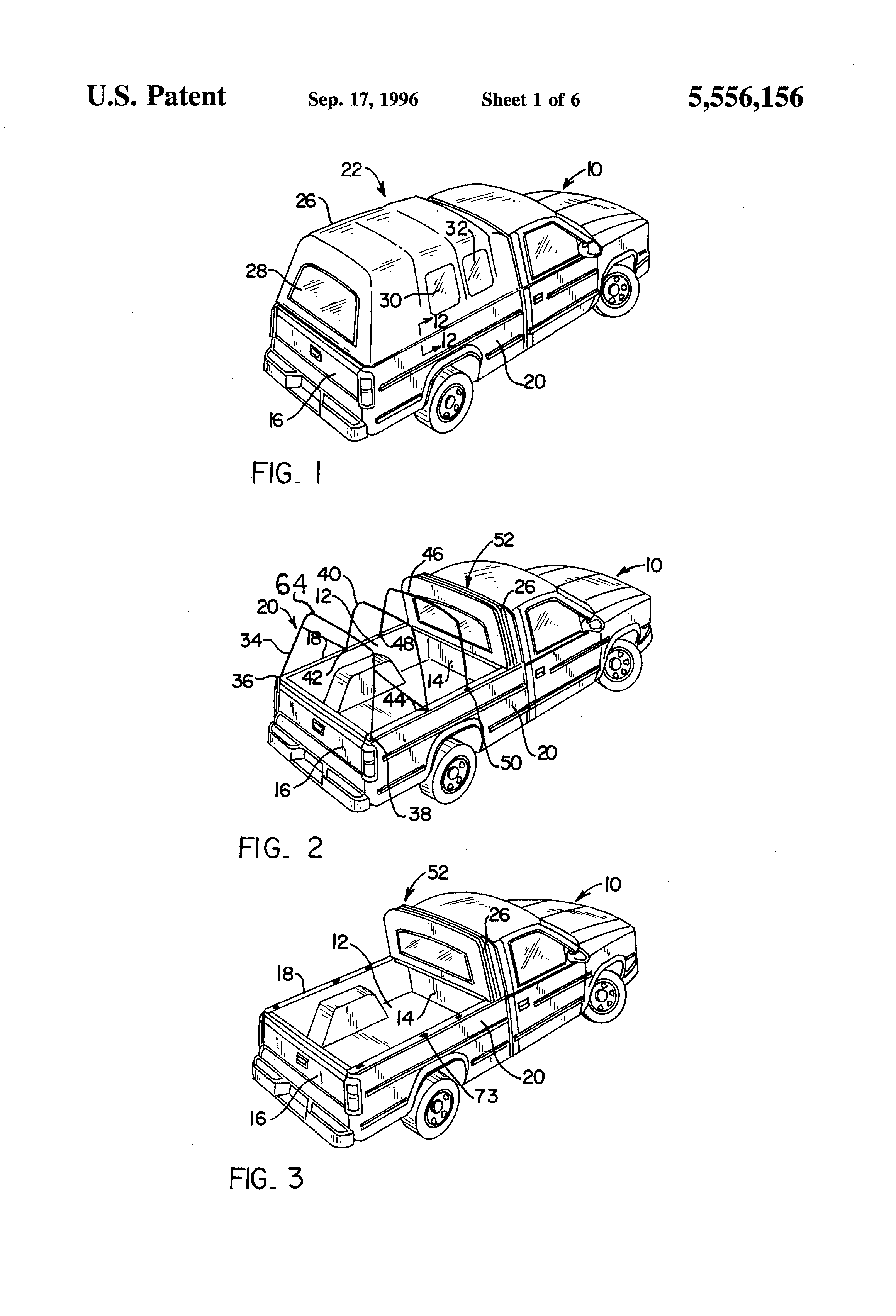 Patent US5556156 - Flexible collapsible utility truck bed cover