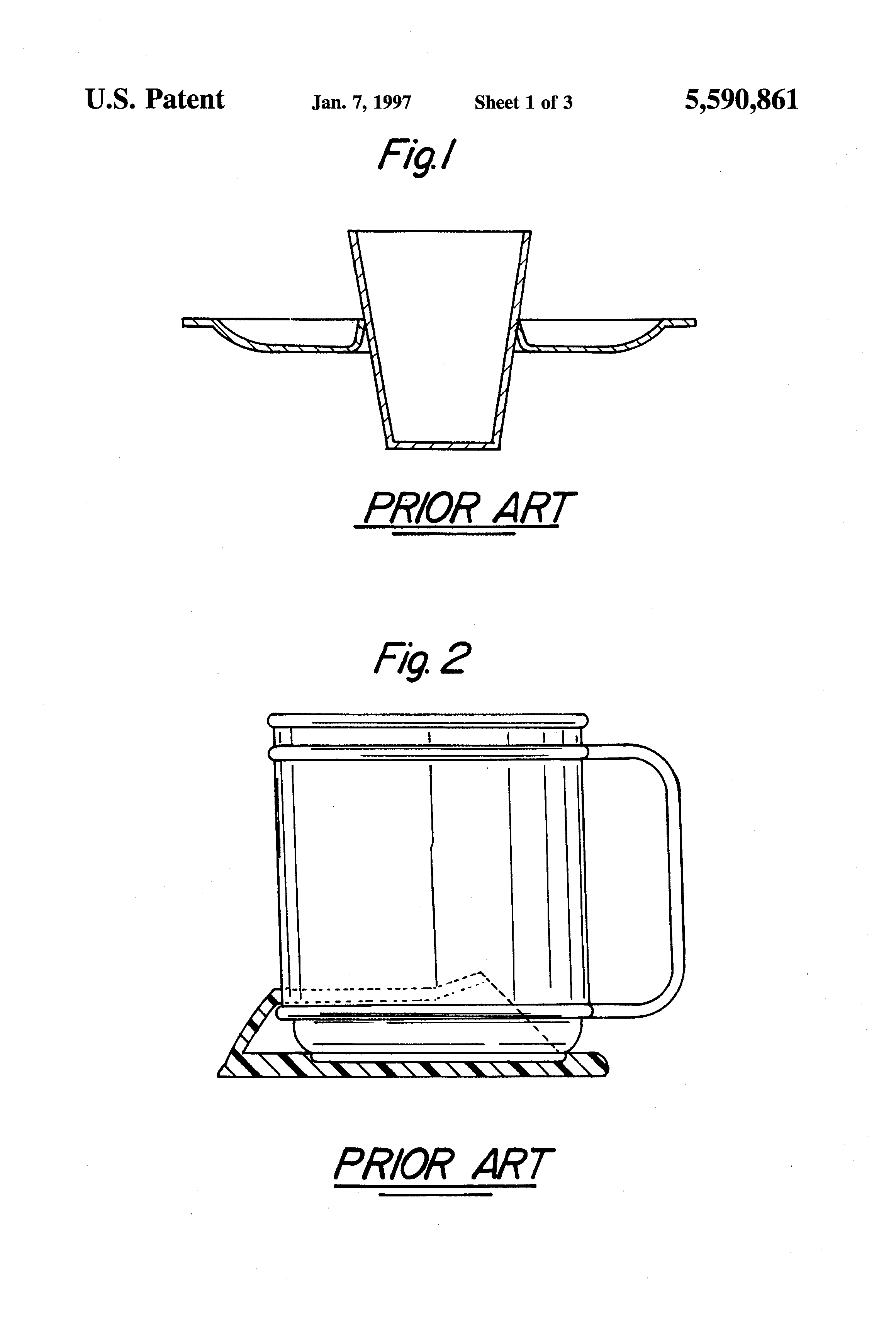 Patent US5590861 Cup holder with a spillcollecting plate Google