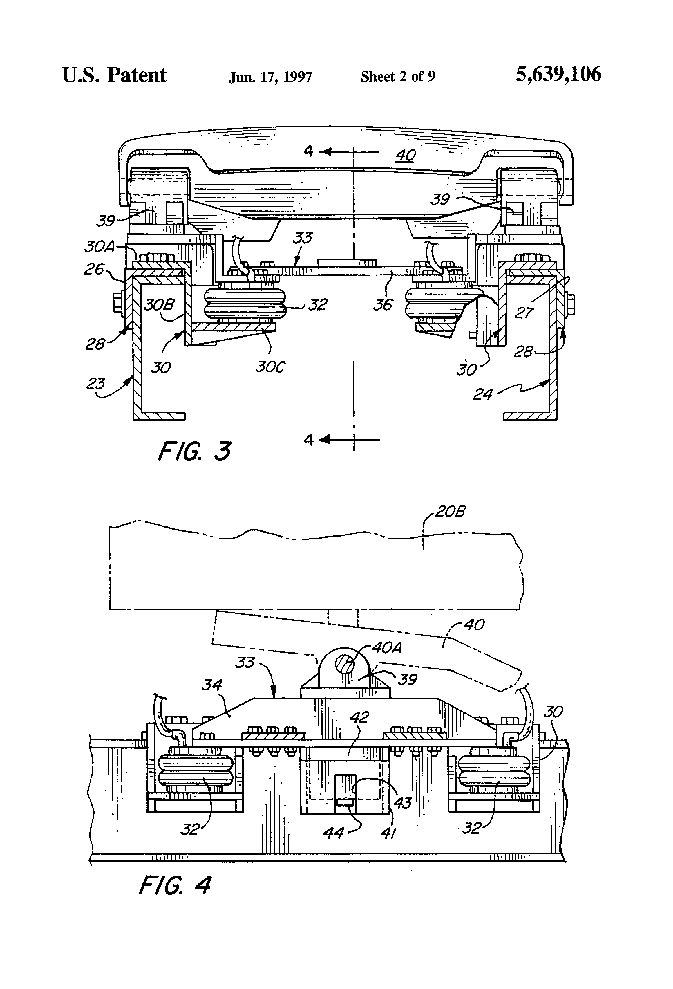 Patent US5639106 - Tractor-trailer fifth wheel air suspension assembly
