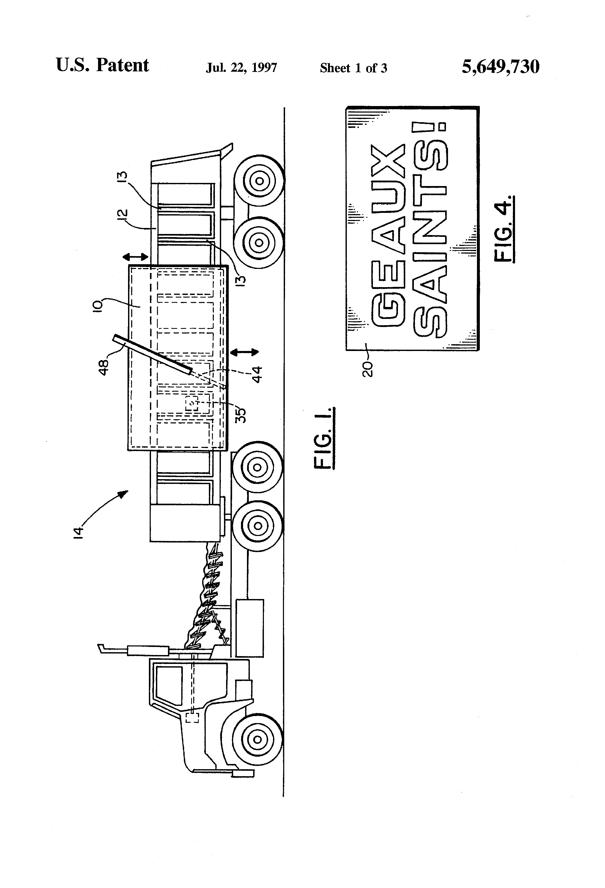 Patent US5649730 Dump truck advertising system Google Patents