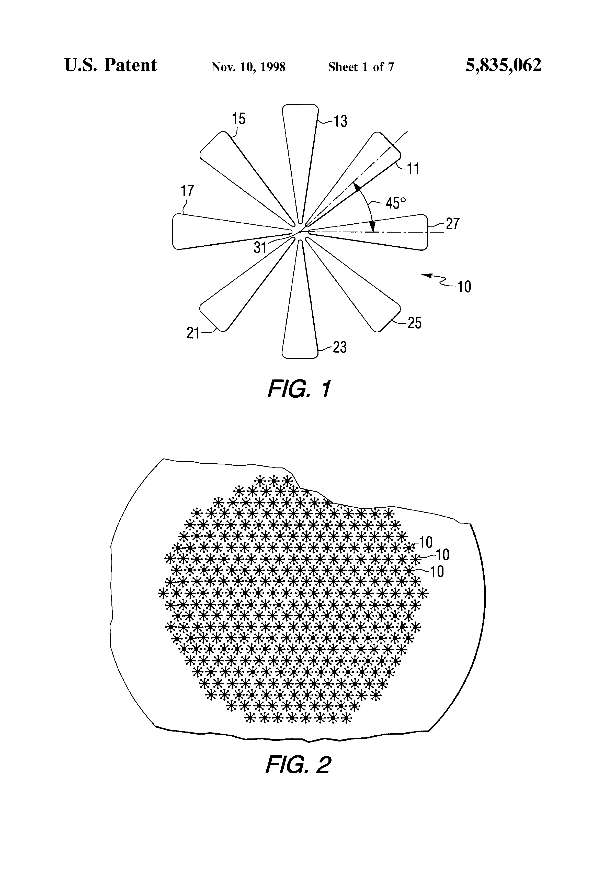 Patent US5835062 Flat Panel configured Electronically Steerable