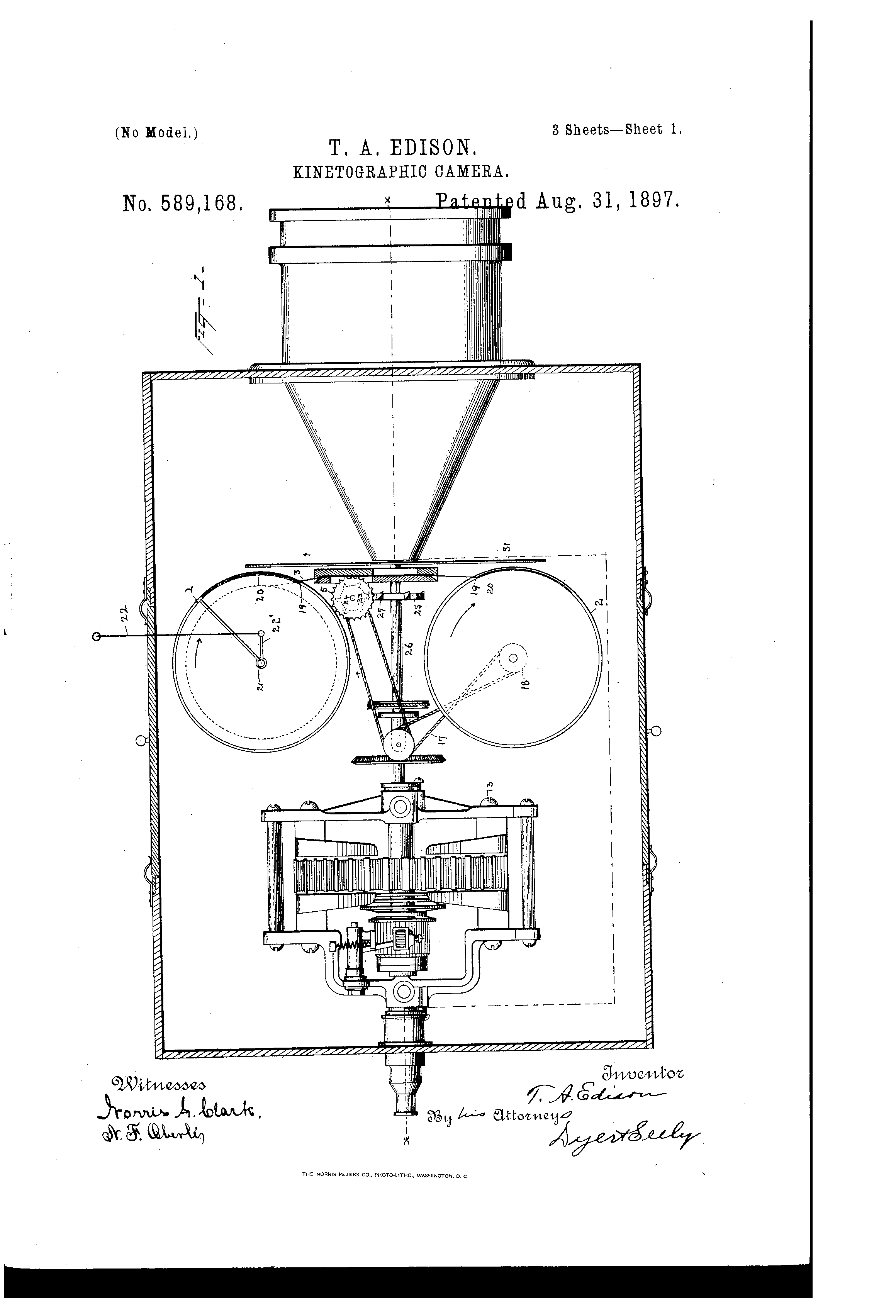 Kinetografo de Edison gruas en Google Patents