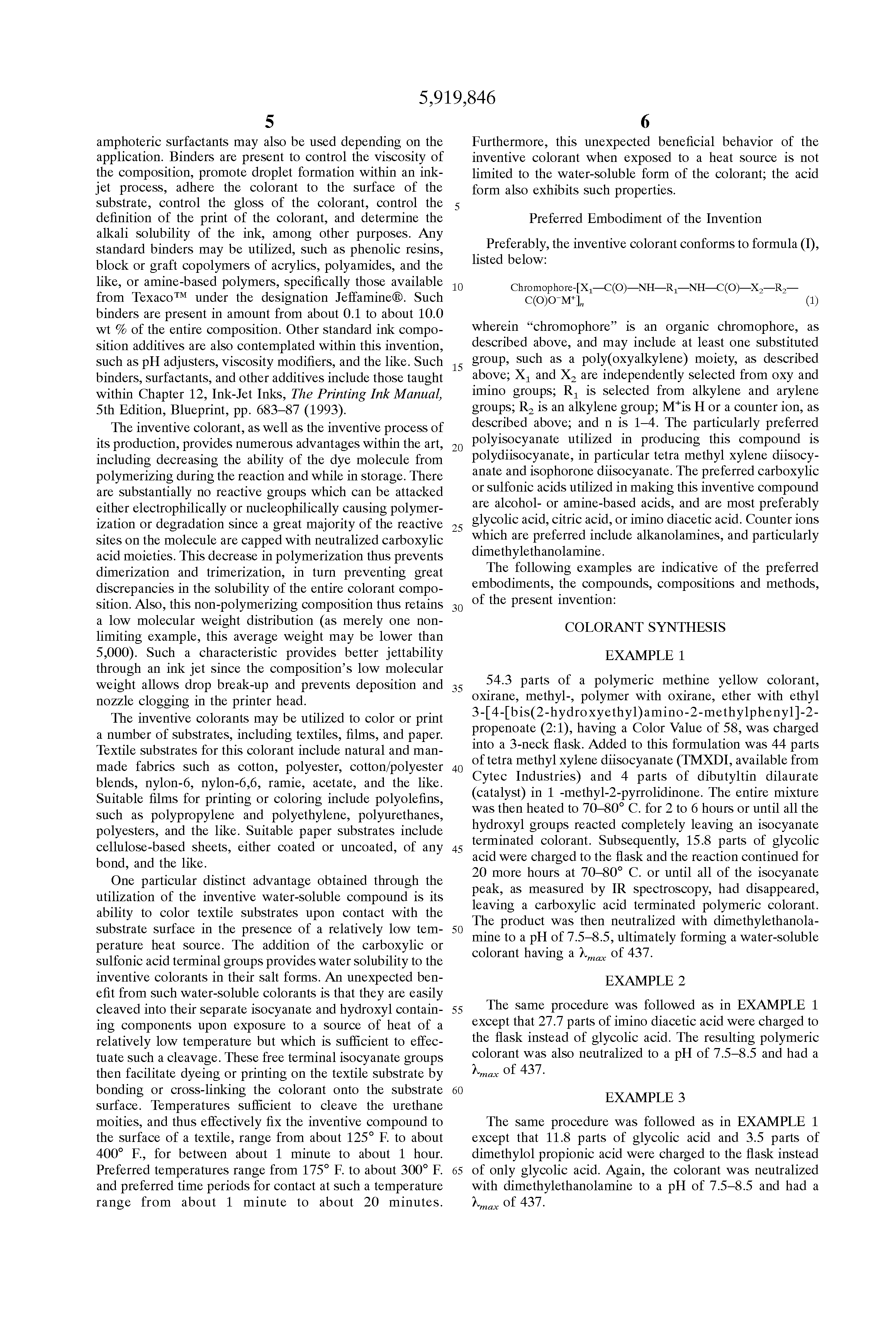 colorant having isocyanate substituent