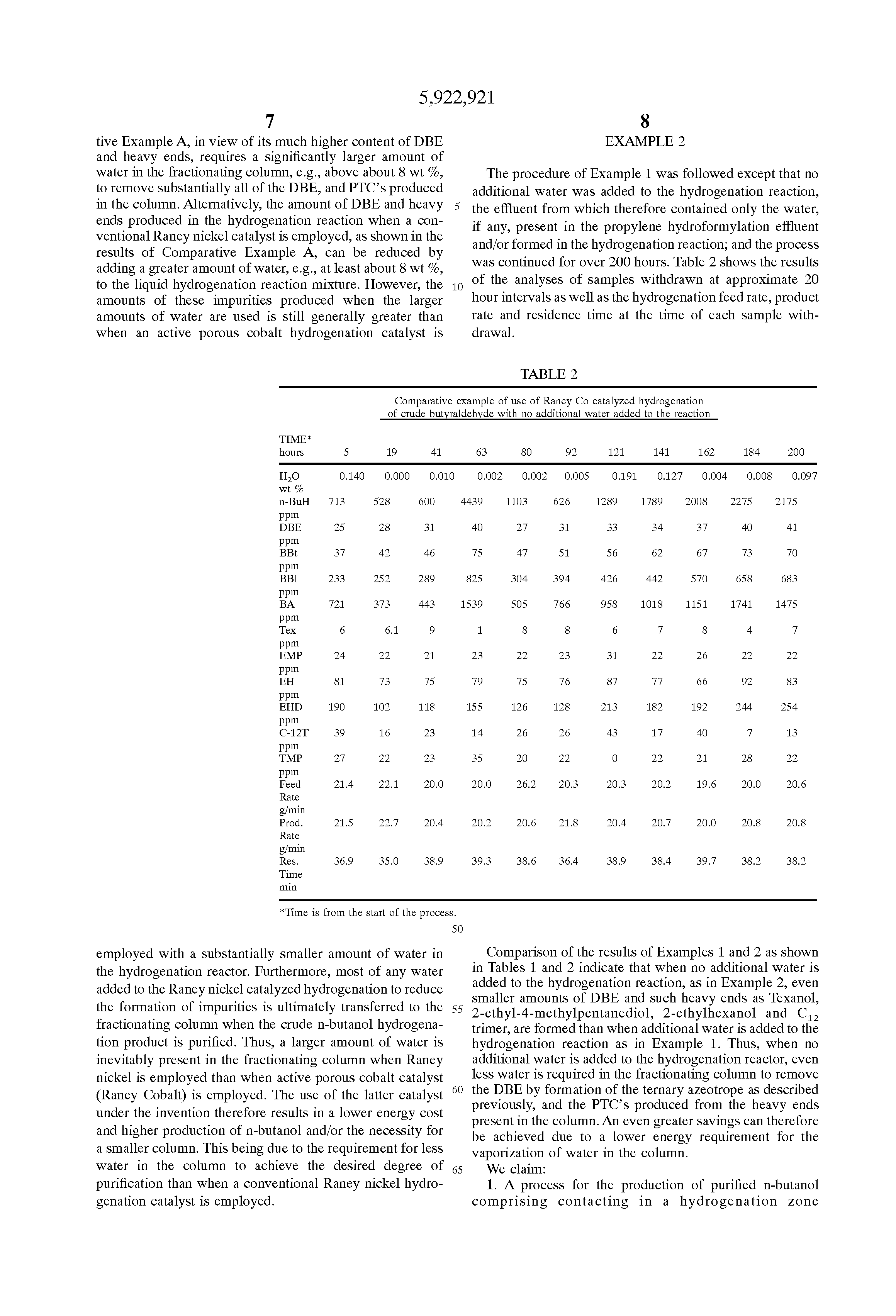 process for the production of n-butanol