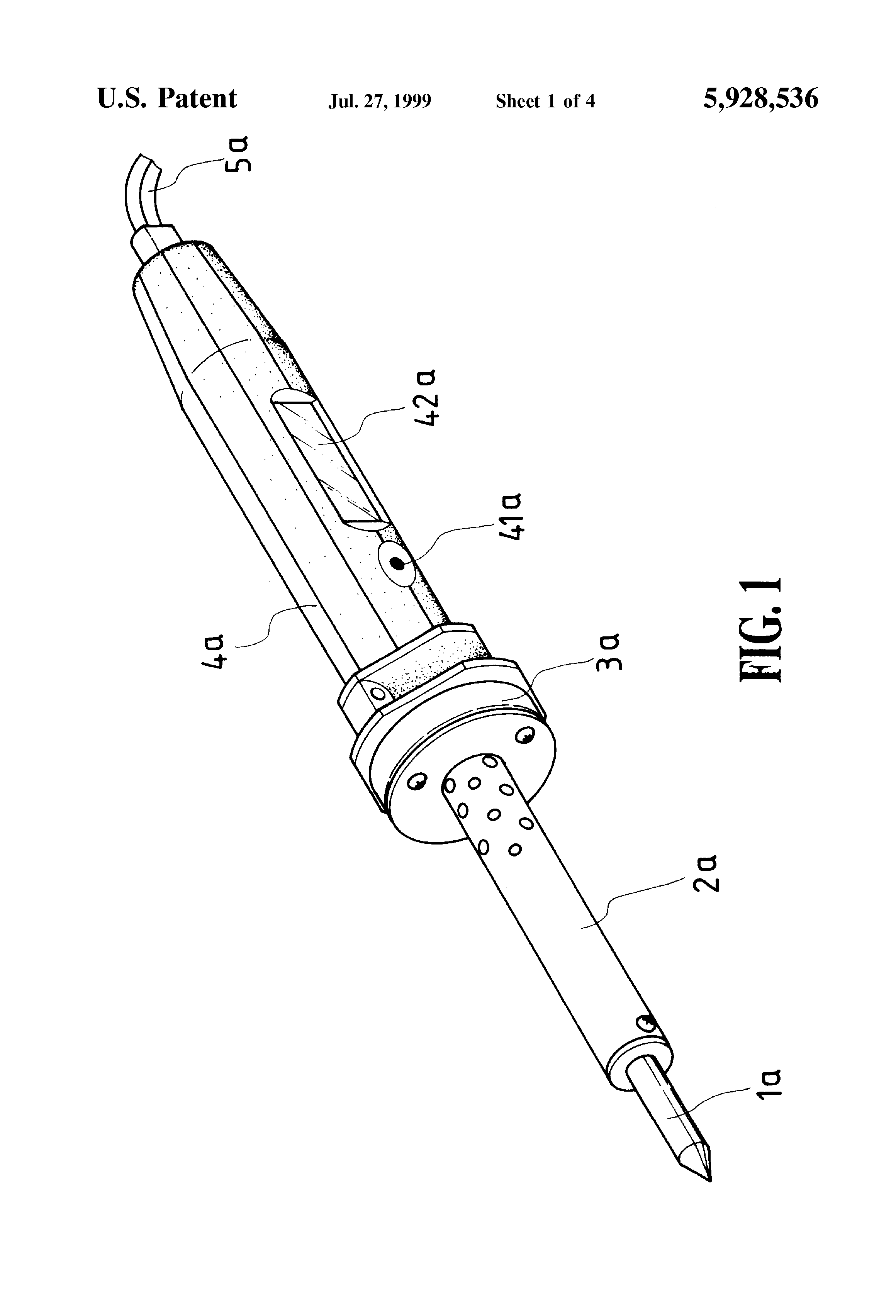 Patent US5928536 Electric soldering iron with heating energy