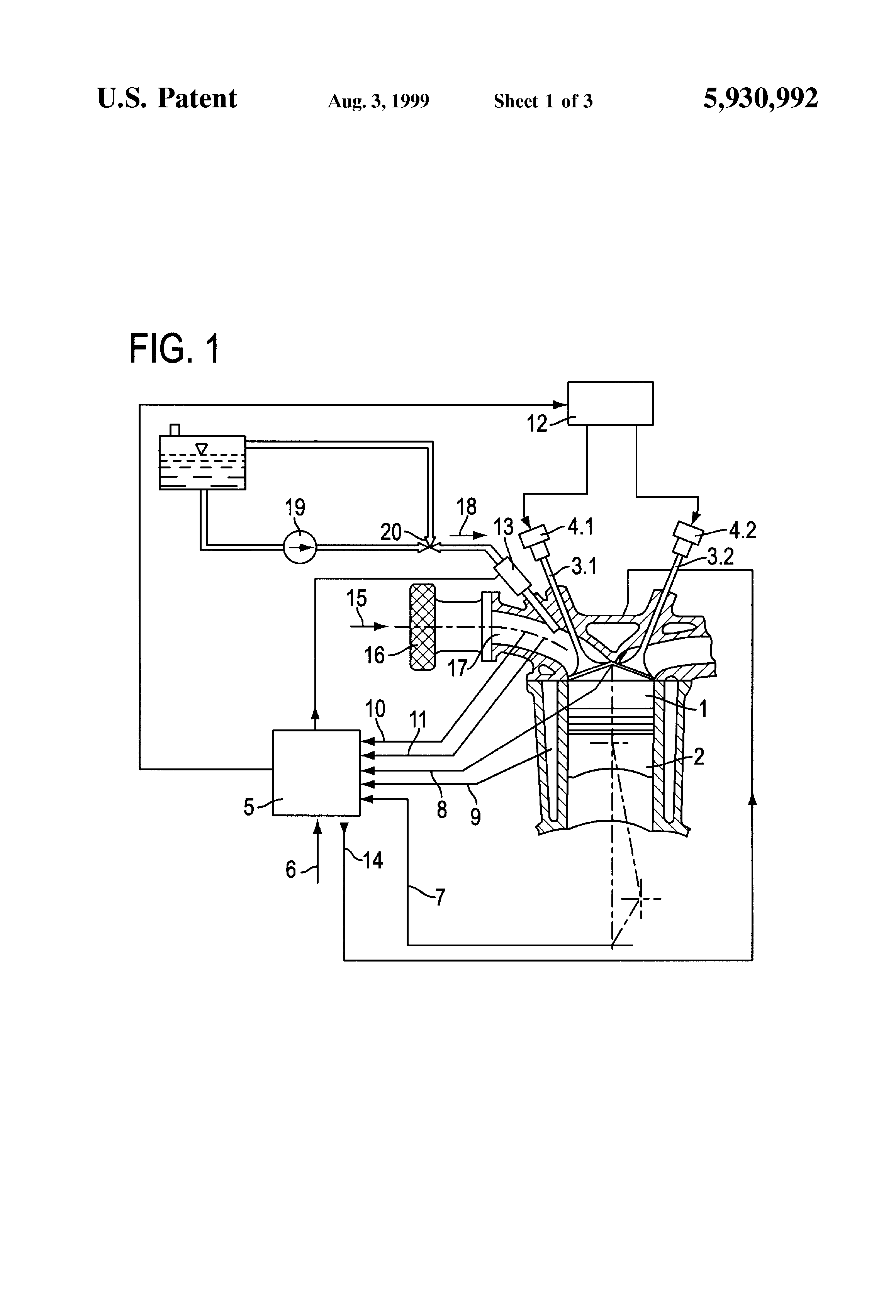 Patent US5930992 - Process for controlling a multiple cylinder internal