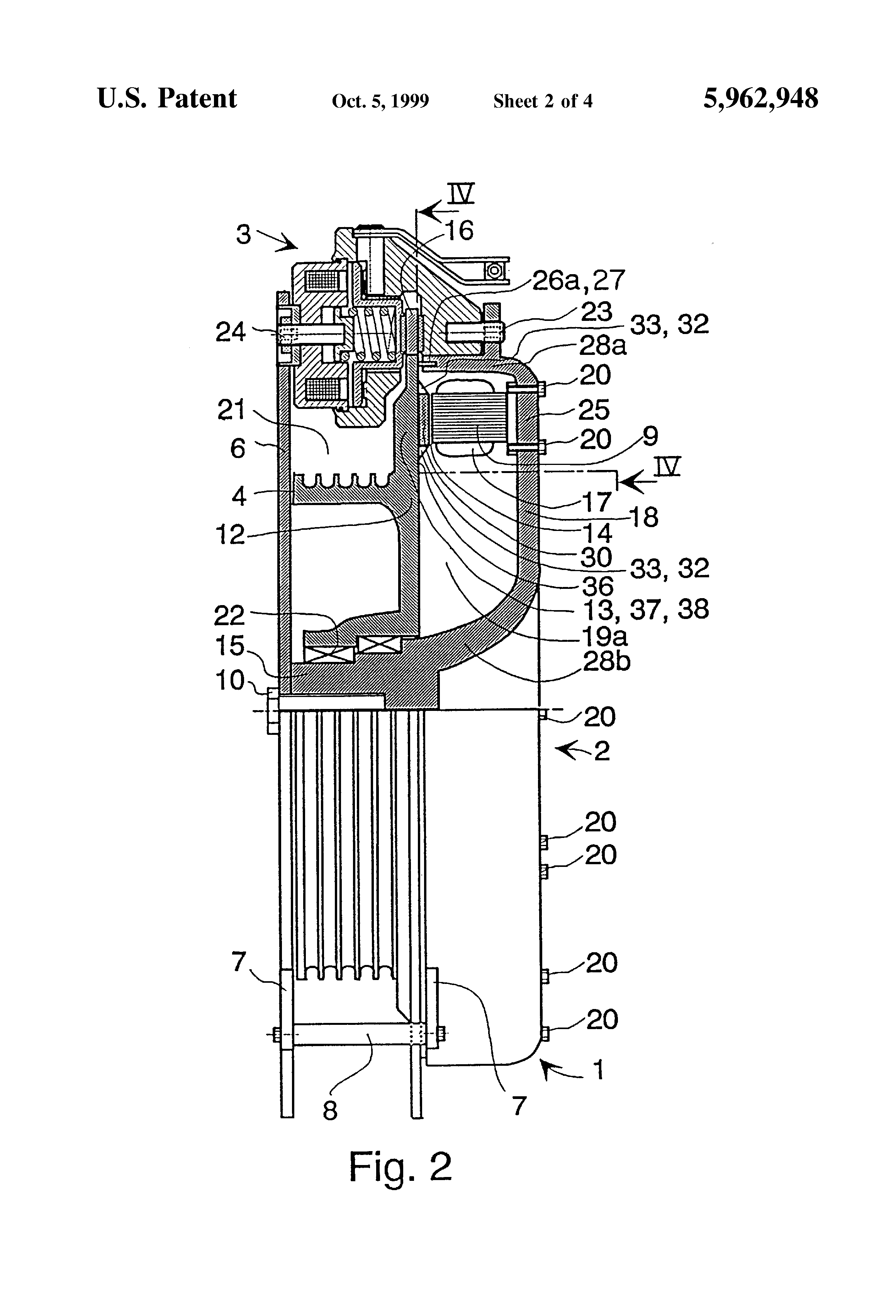 elevator motor with flat construction