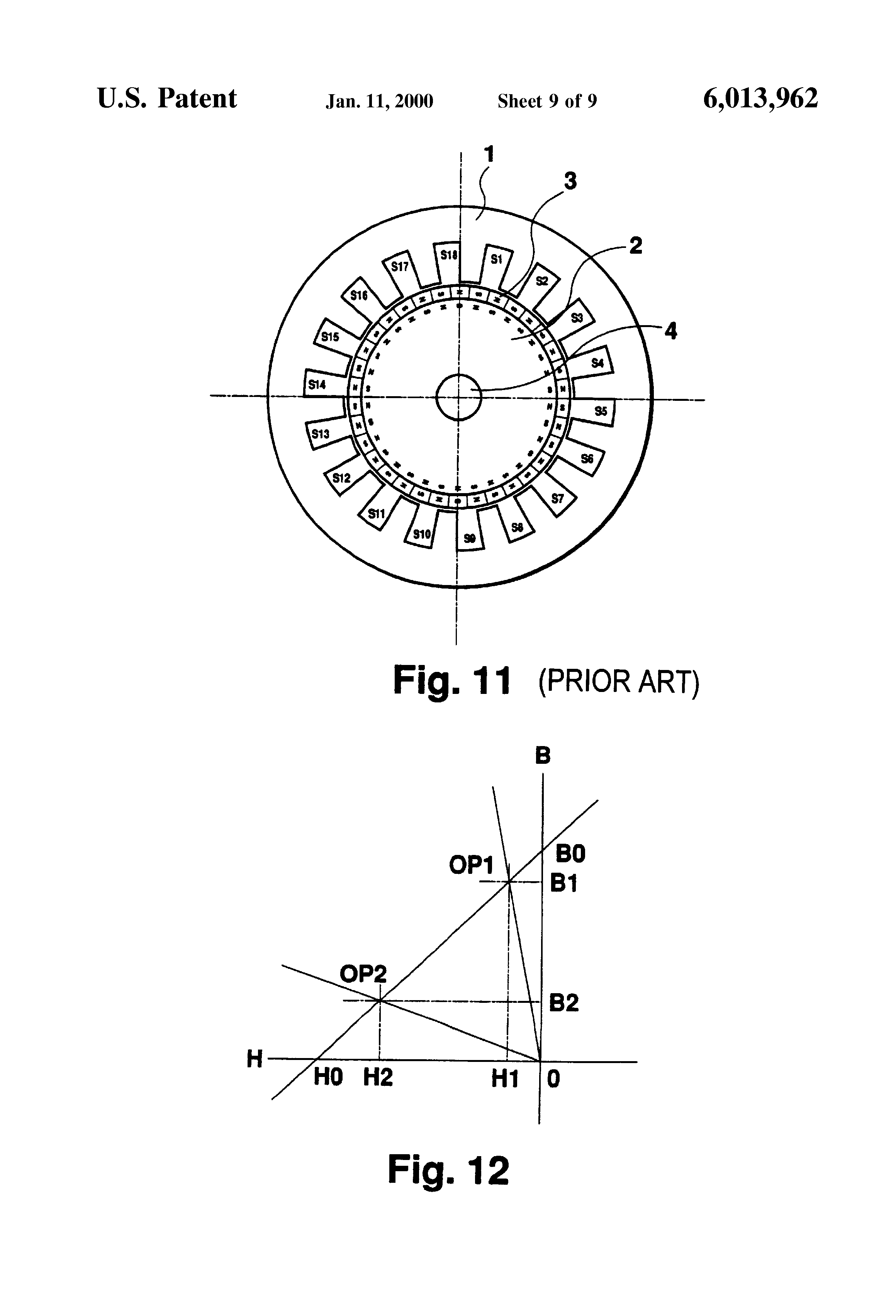 Patent US6013962 Permanent motor with specific and