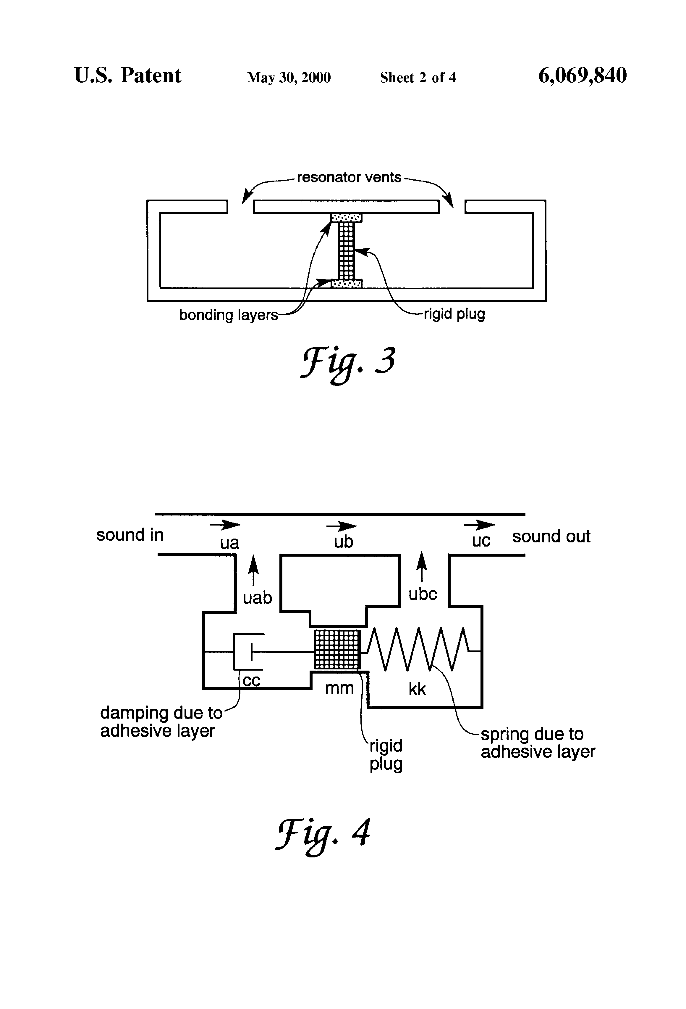 Patent Us6069840 Mechanically Coupled Helmholtz Resonators For Patent Drawing