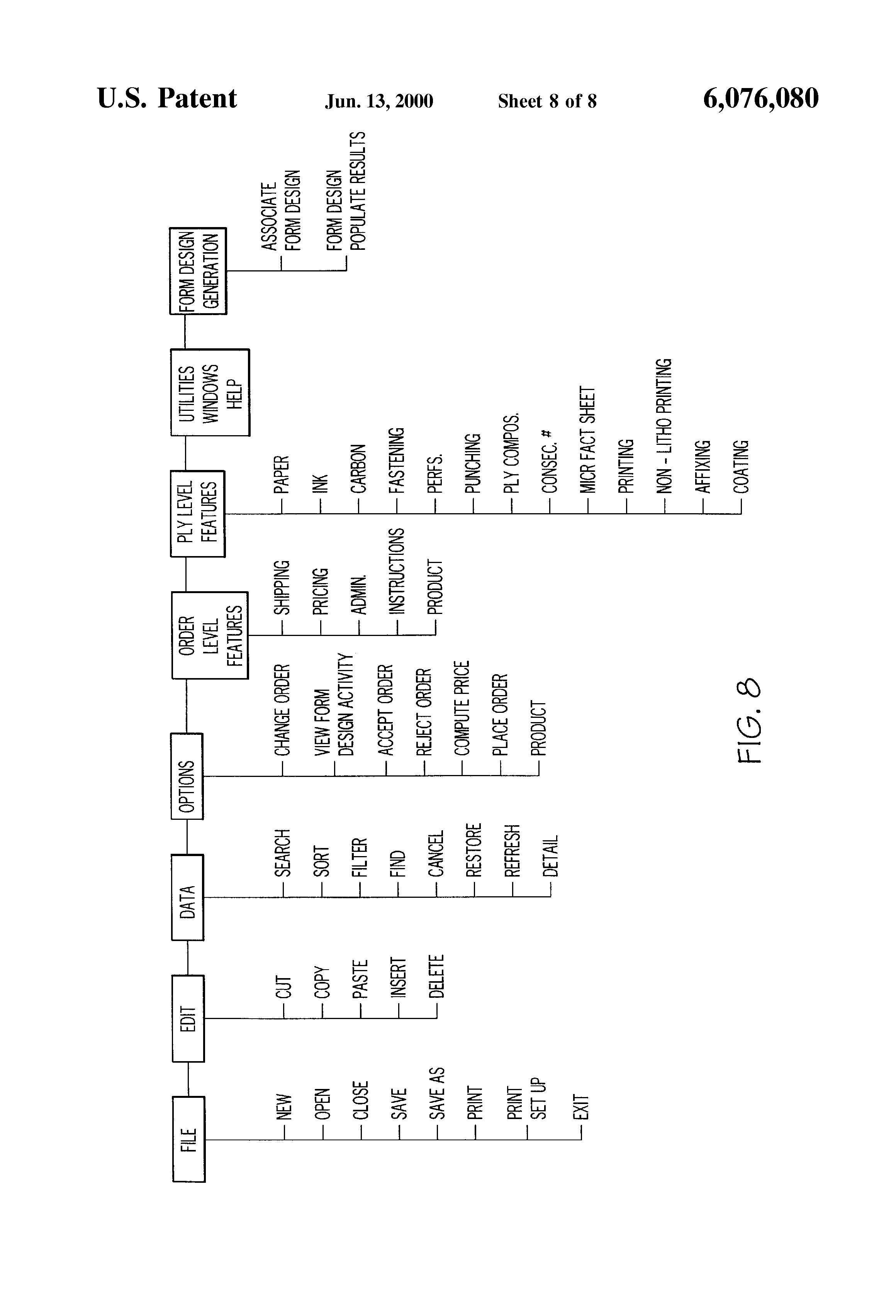 patent us6076080 forms order