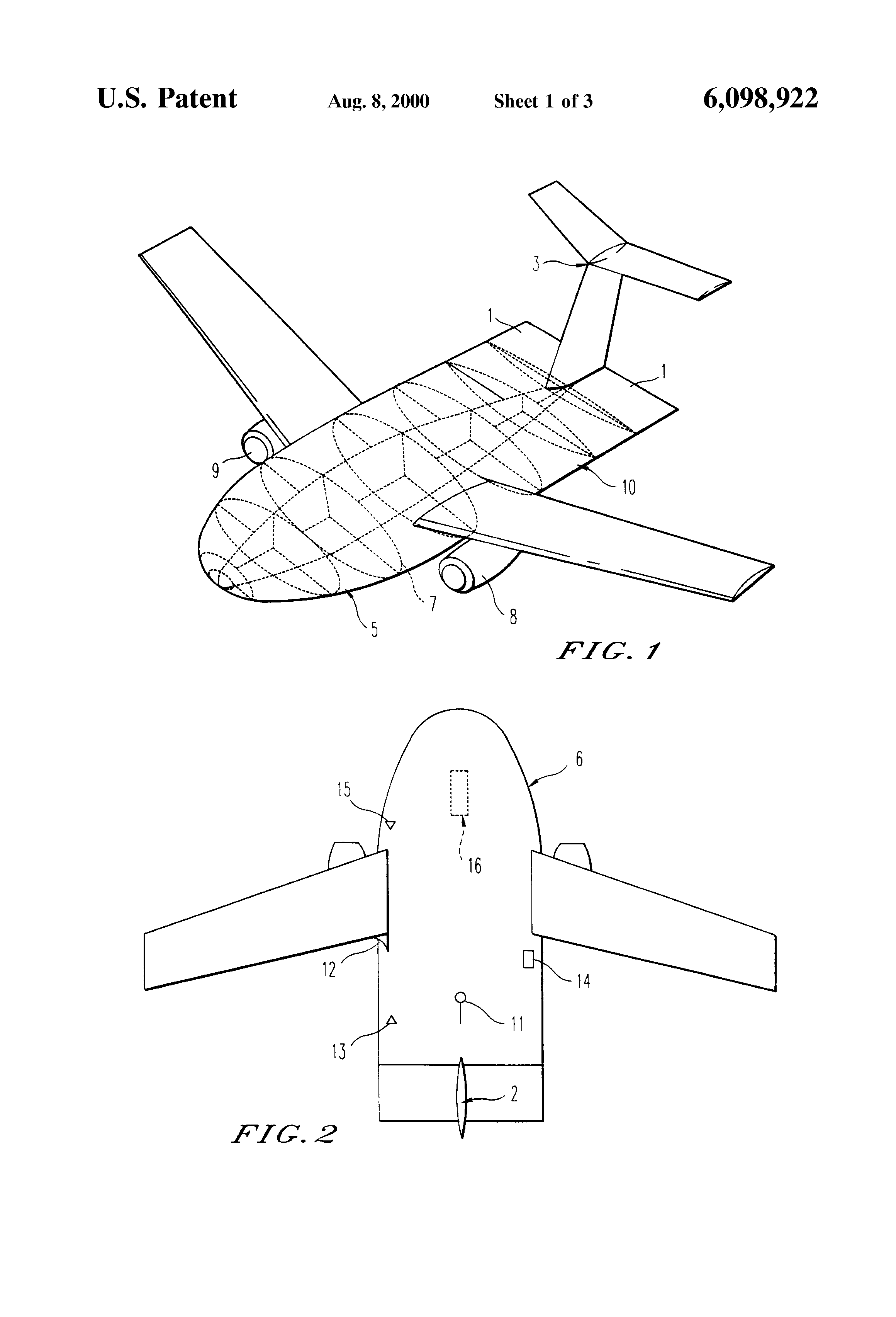 Patent Us6098922 Lifting Fuselage Wing Aircraft Having Low Patent Drawing