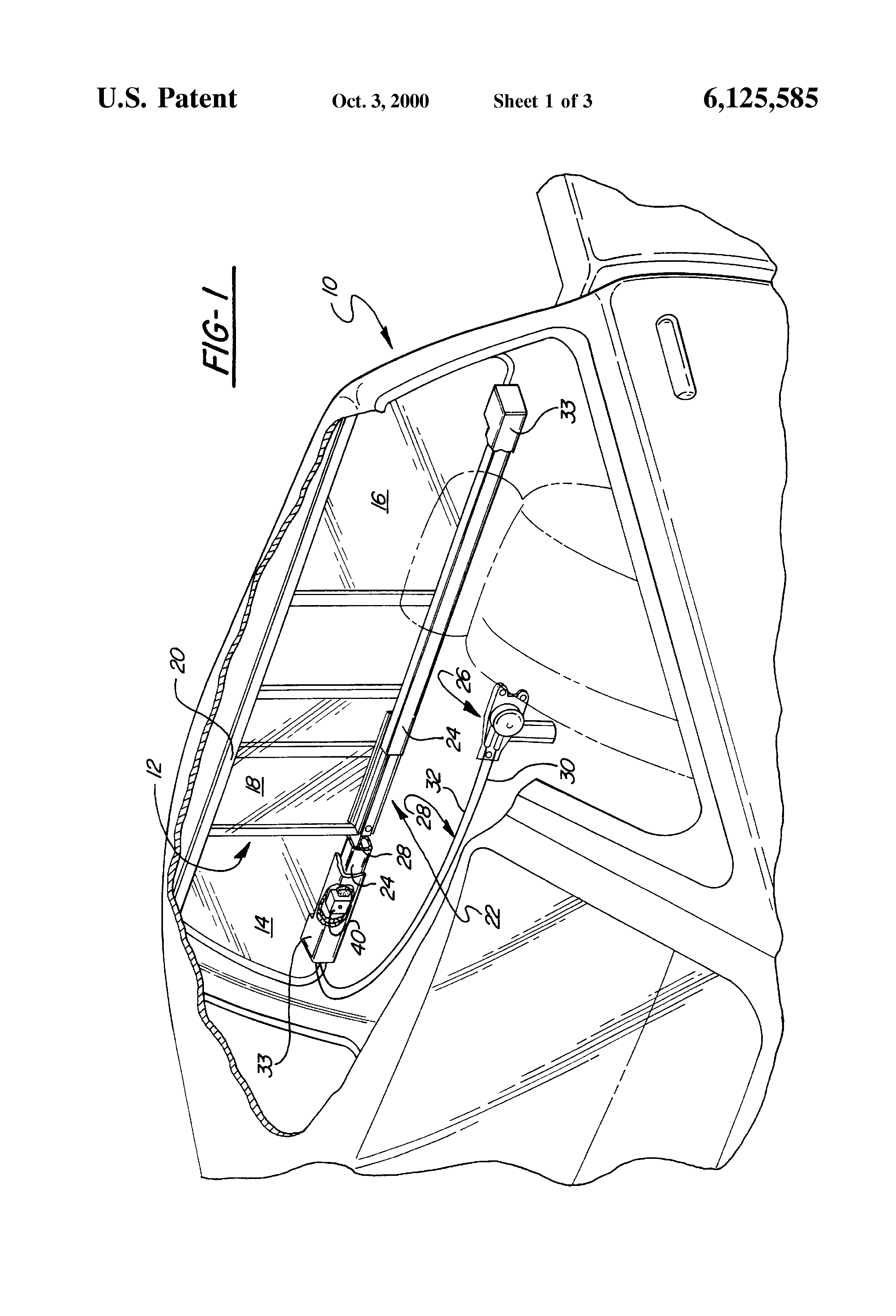 Patent Us6125585 Sliding Window Regulator Google Patents Patent Drawing