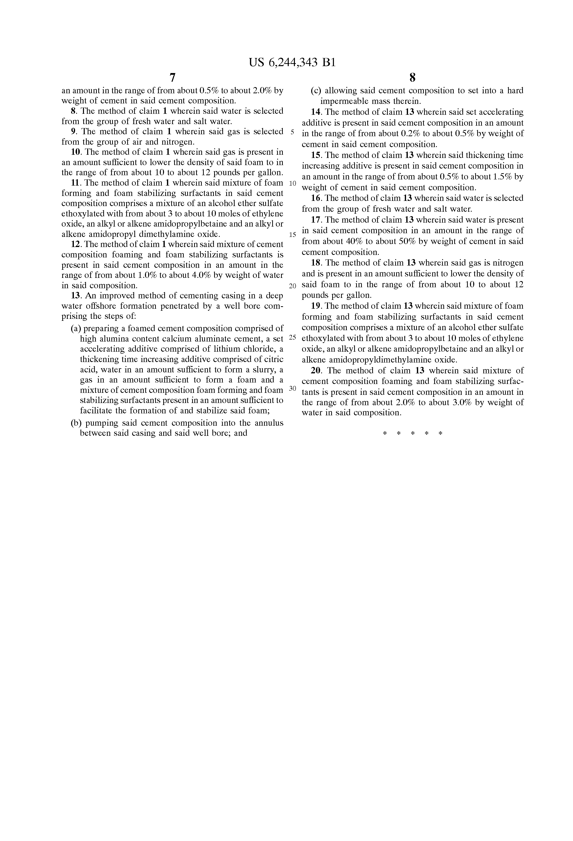 cementing in deep water offshore wells