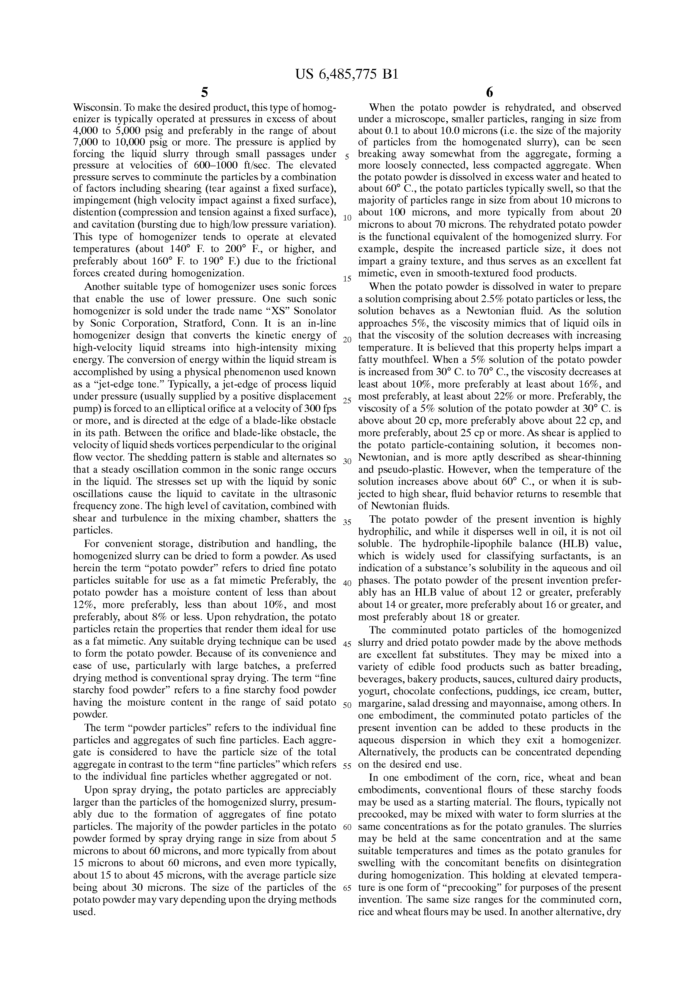 starchy food-based fine particle fat substitute