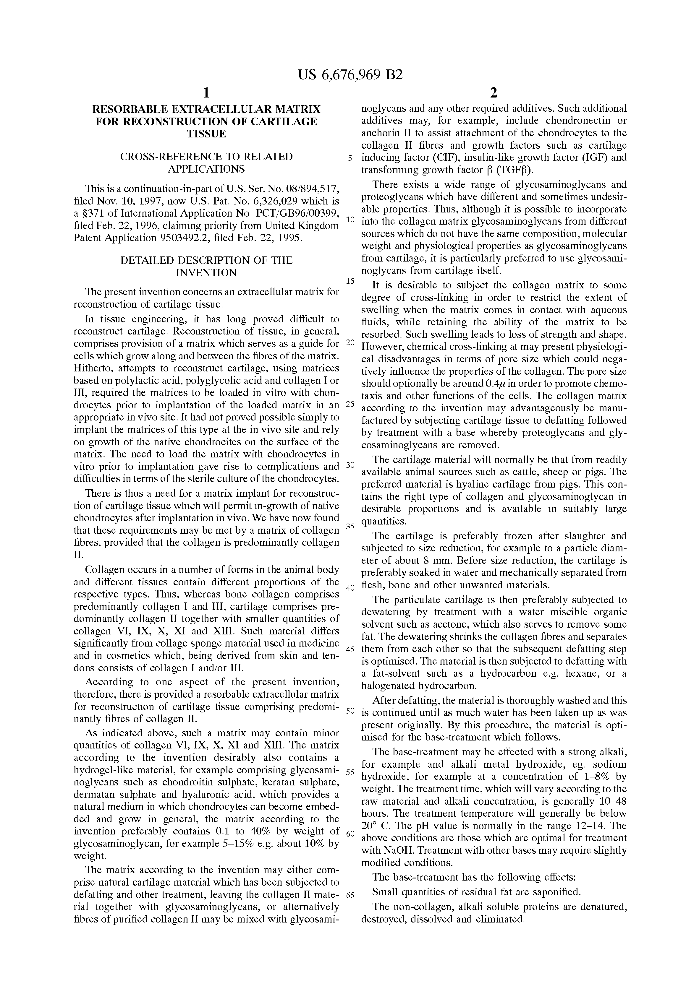 purified collagen ii derived from natural cartilage tissue from