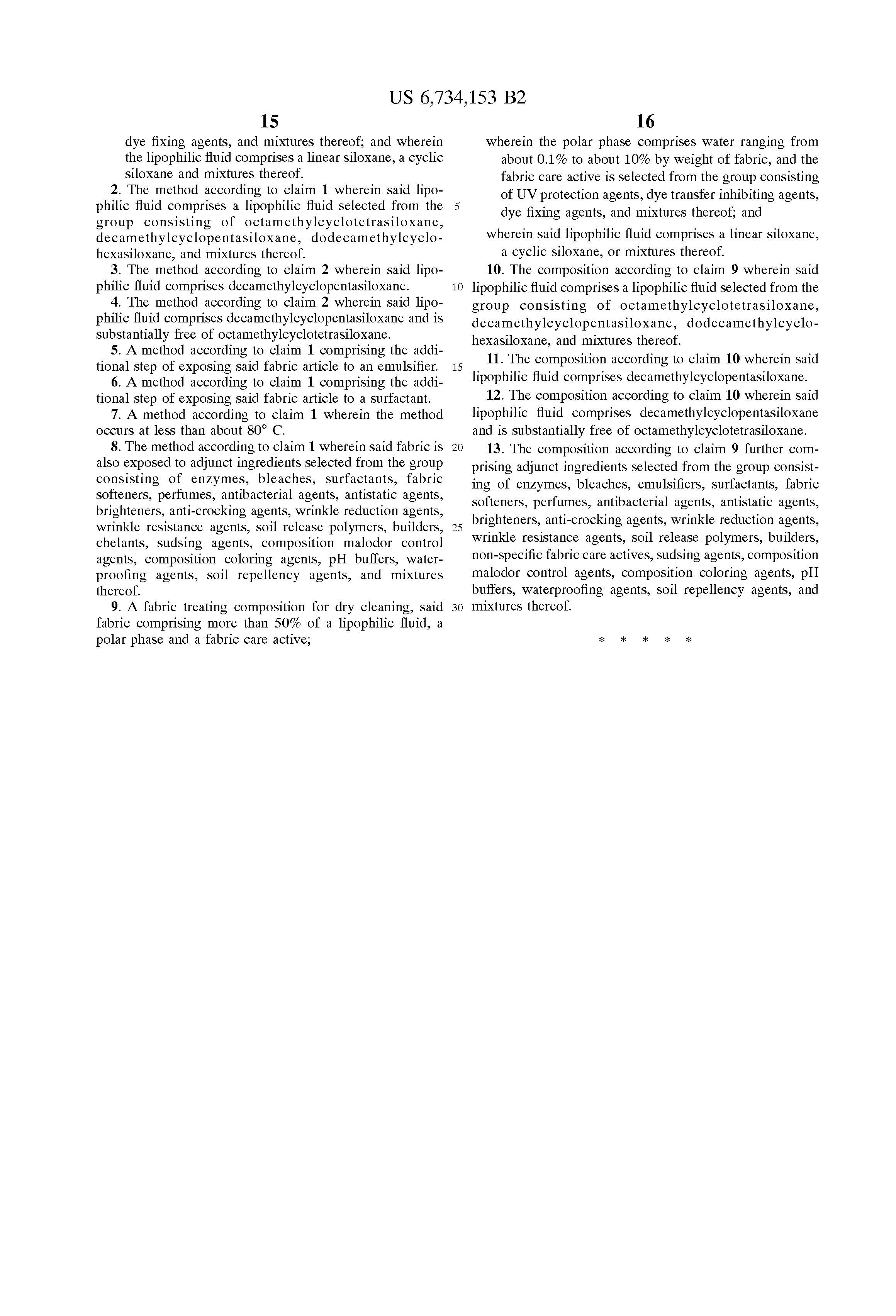 applying lipophilic fluid to fabrics