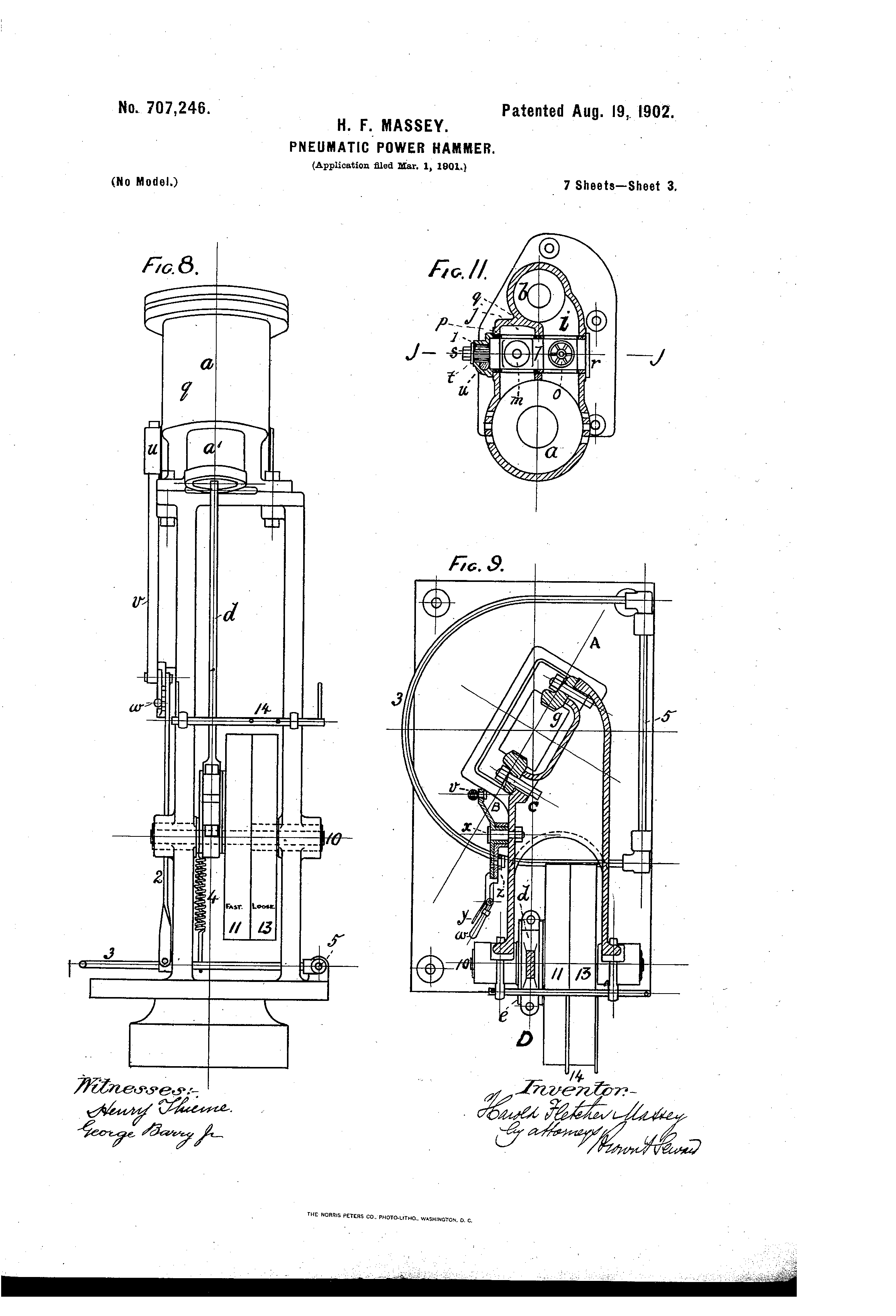 Patent US707246 Pneumatic powerhammer. Google Patents