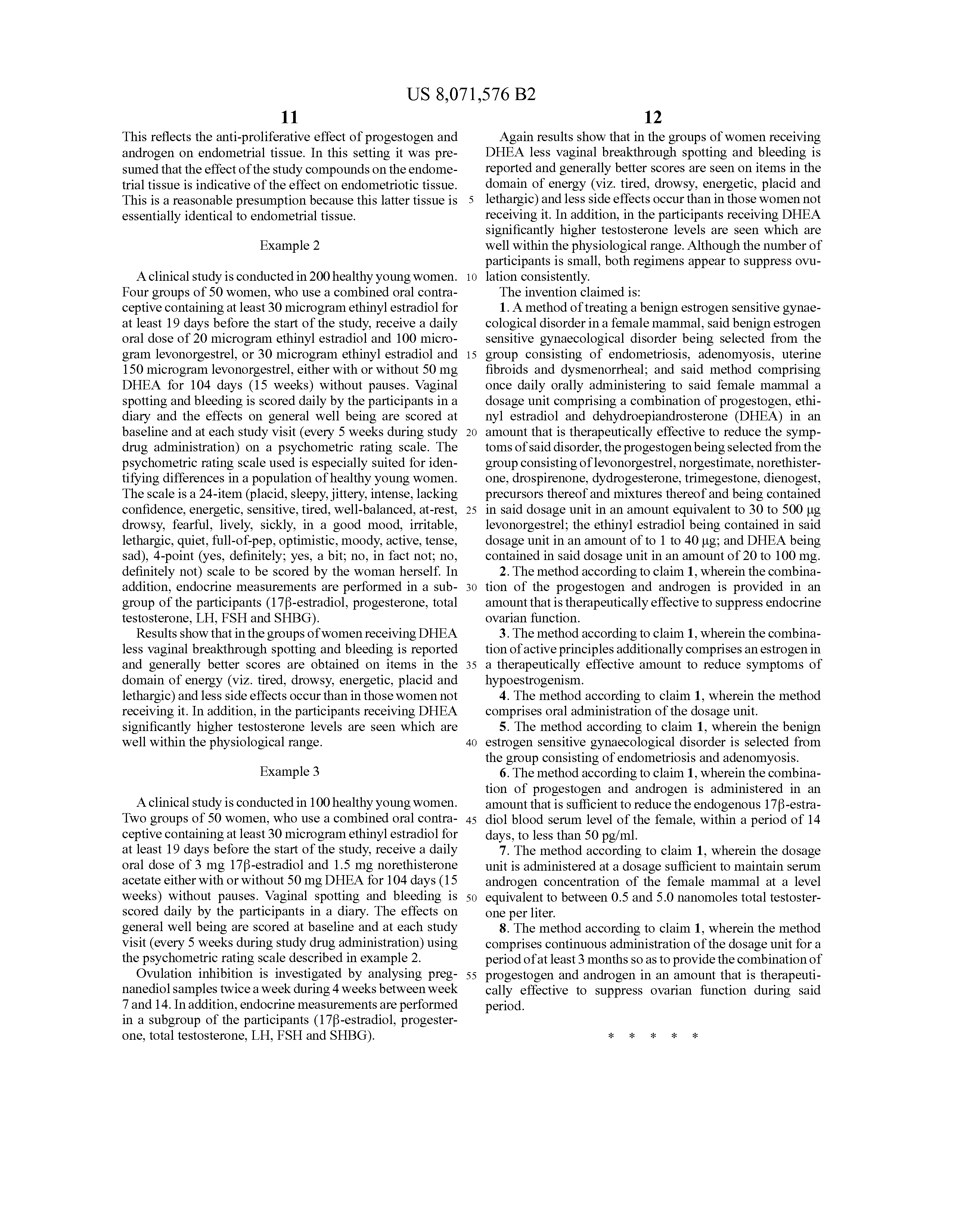 Patent US8071576 - Method of preventing or treating benign Patent US8071576 - Method of preventing or treating benign