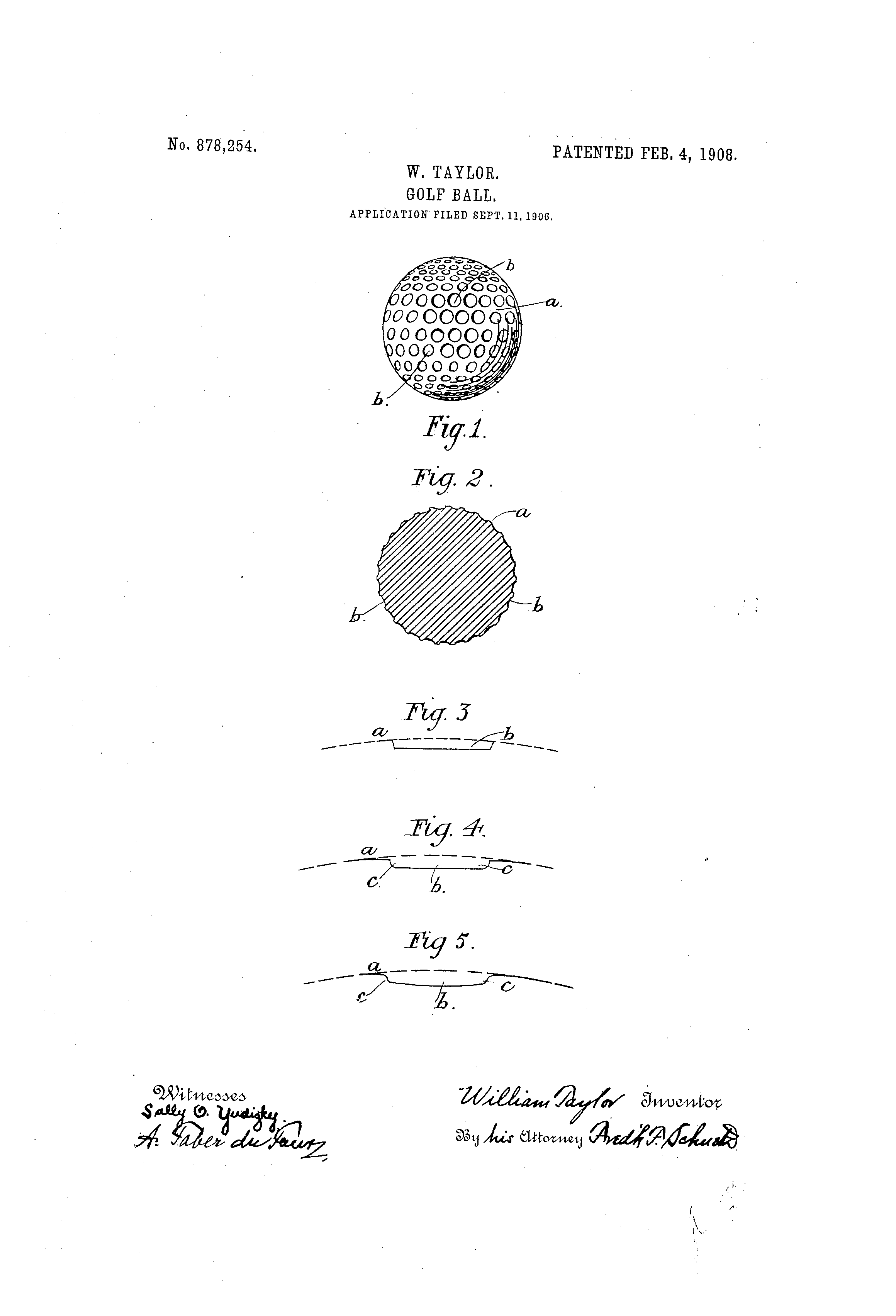 Patent US878254 Golfball. Google Patents