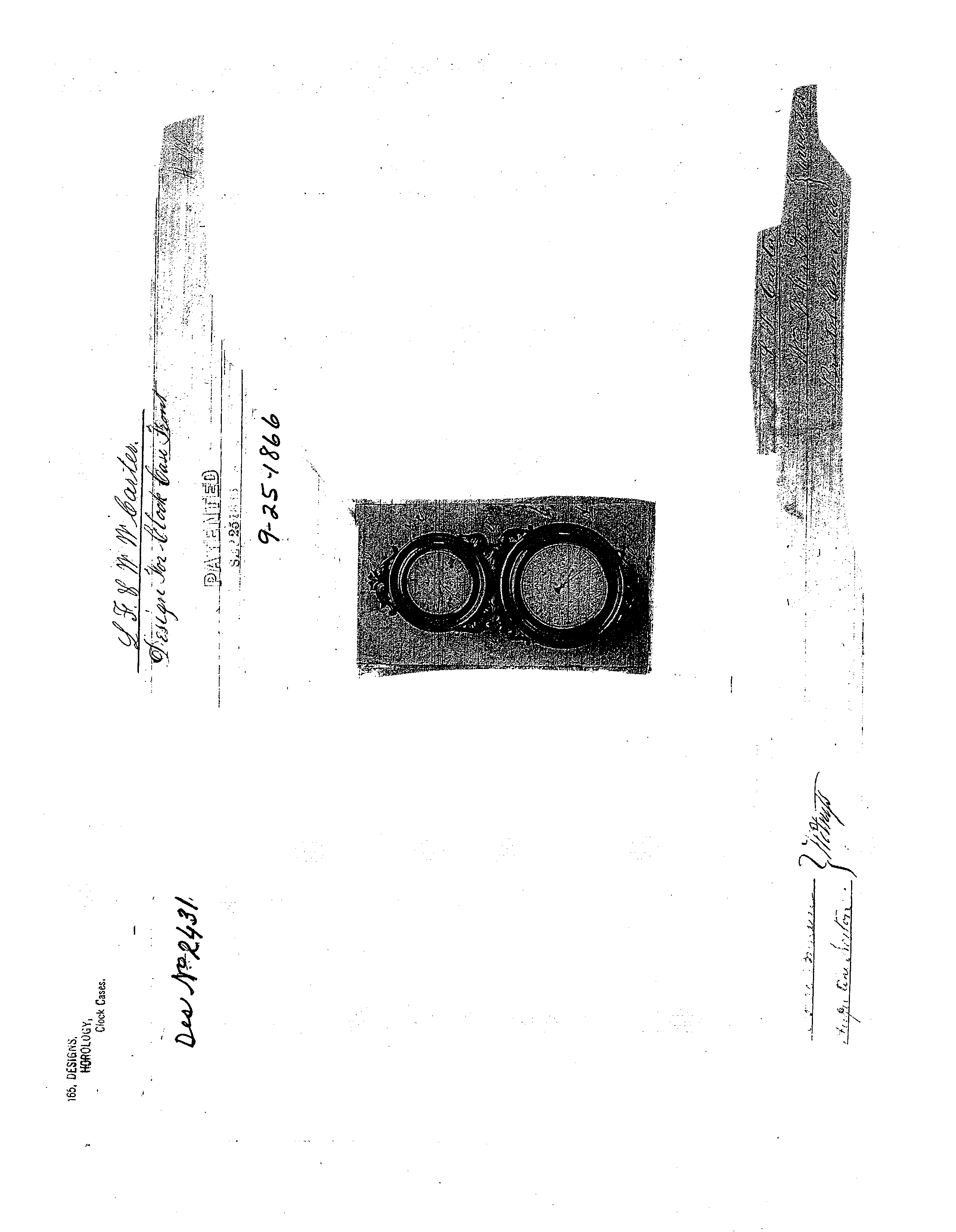 Clock Case Cast Wall Calendar -Lewis No 6-