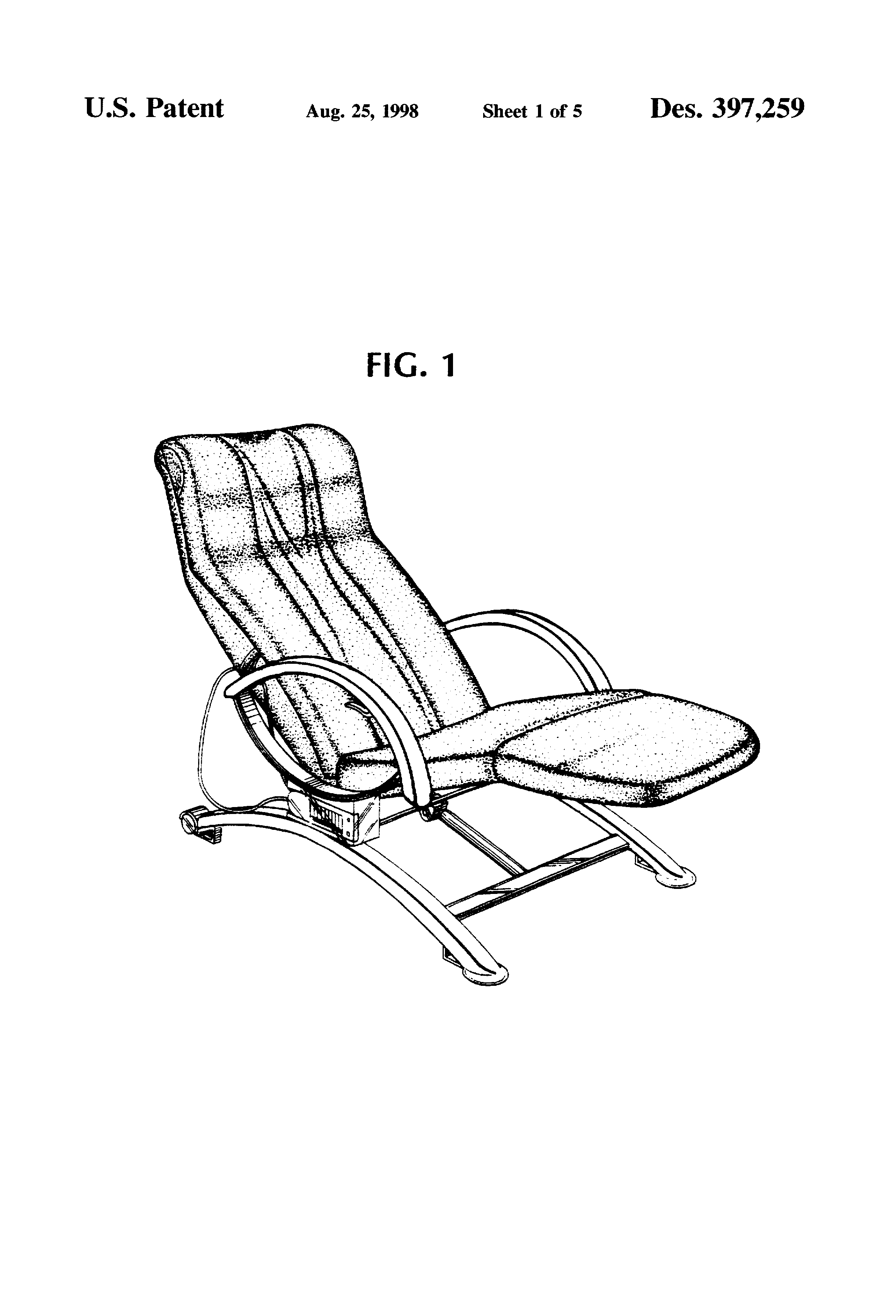 Patent USD397259 Electric massage chair Google Patents