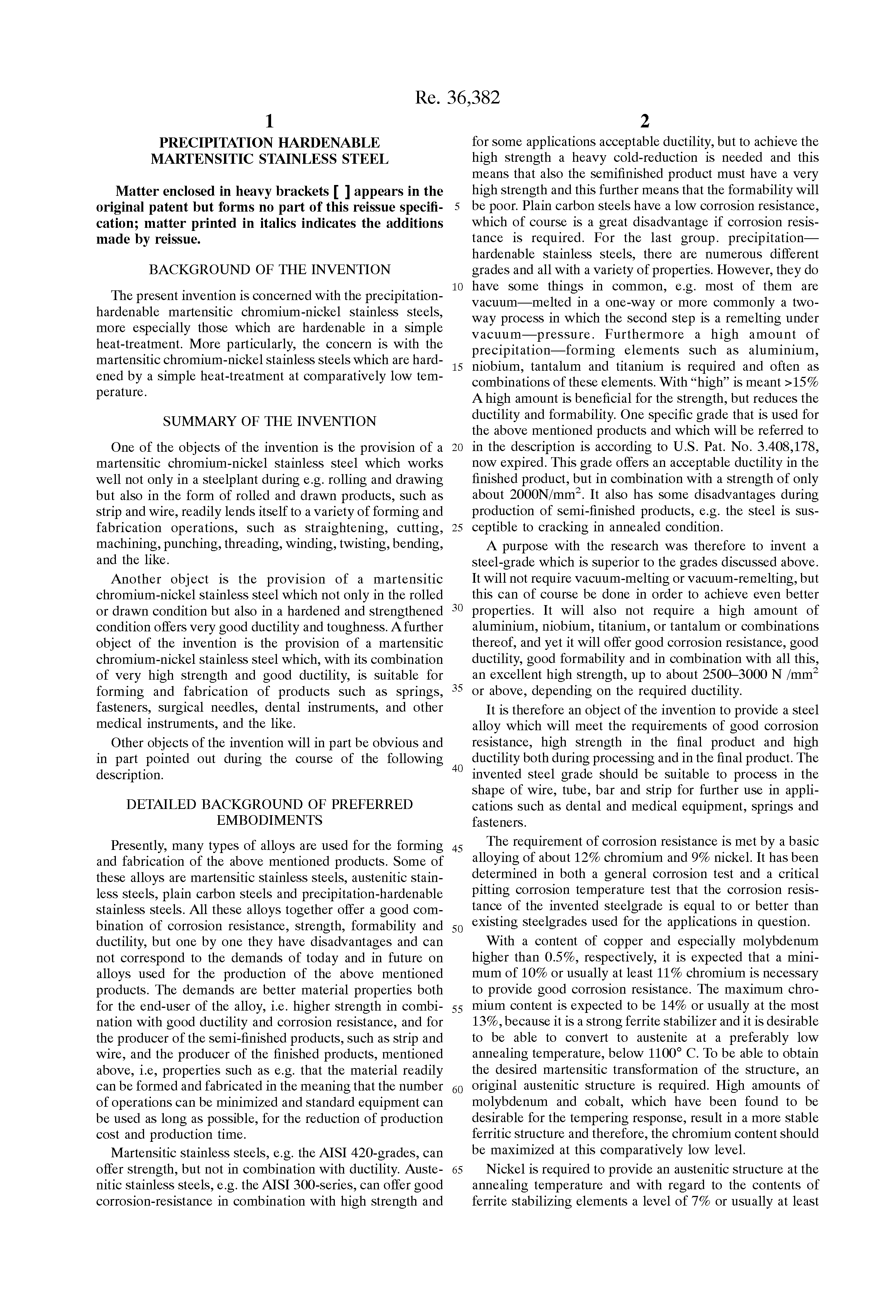 precipitation hardenable martensitic stainless steel